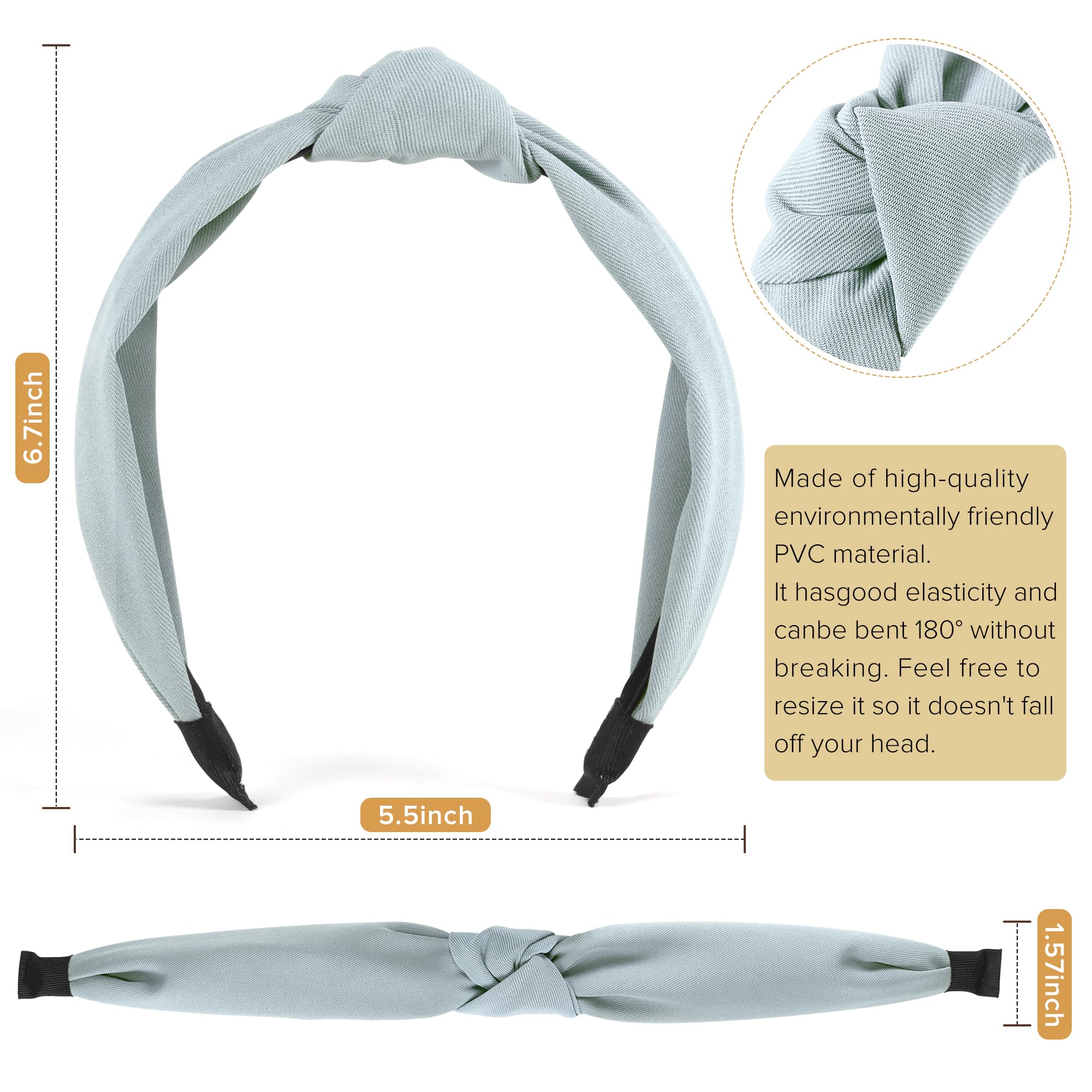 DiyJibb Headbands for Women Girls - 6PCS Stylish Top Knotted Headbands - Knotted Headband for Women - Head Bands Wide Hairband Hair Accessories