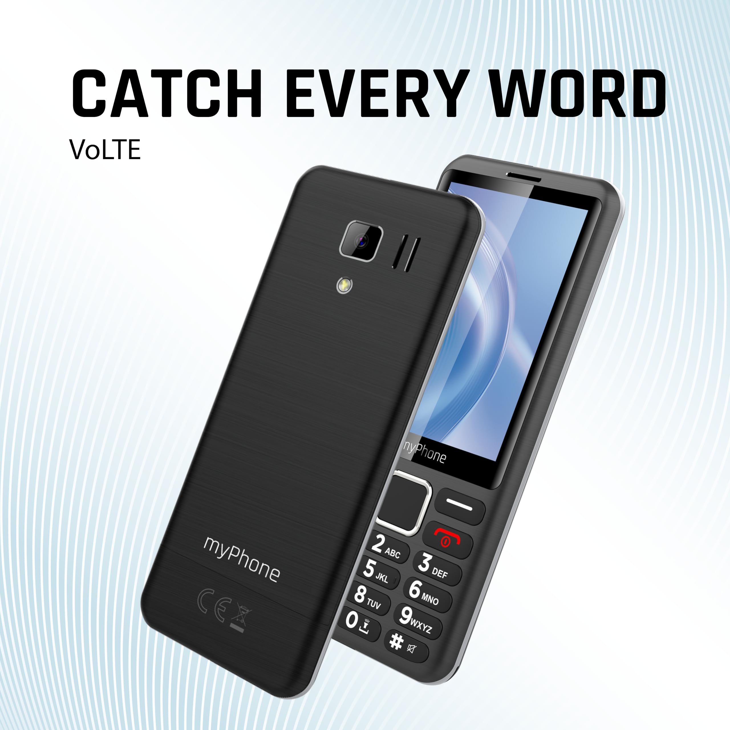 myPhone 3510 LTE telefon dla seniora bez abonamentu, 4G telefon z klawiaturą z 3,5 calowy wyświetlacz, duże przyciski, Dual SIM, długi czas pracy baterii