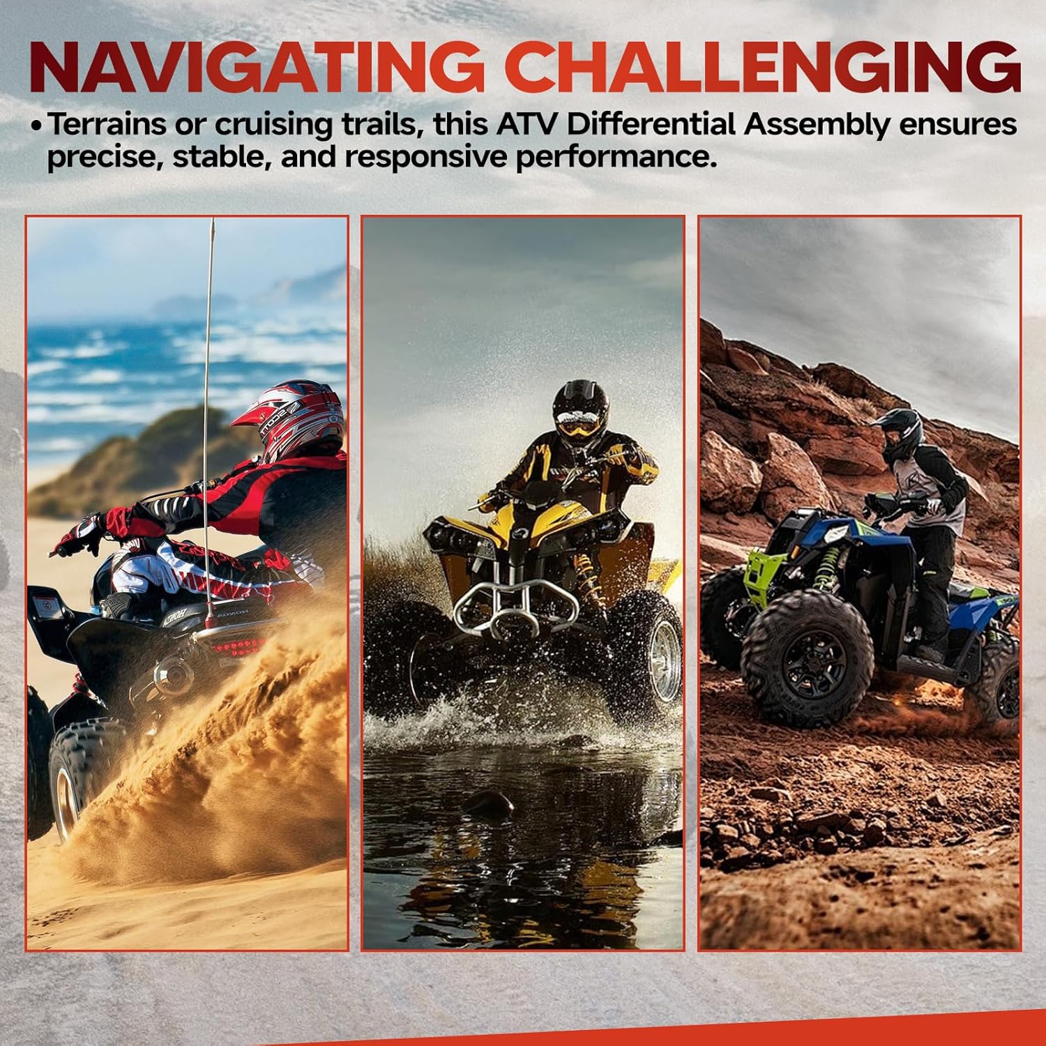 Rear Differential Replacement for Honda TRX 500 TRX500 Foreman Rubicon 500 2005-2014, Replace OE 41300-HP0-B80 41300-HP0-A00