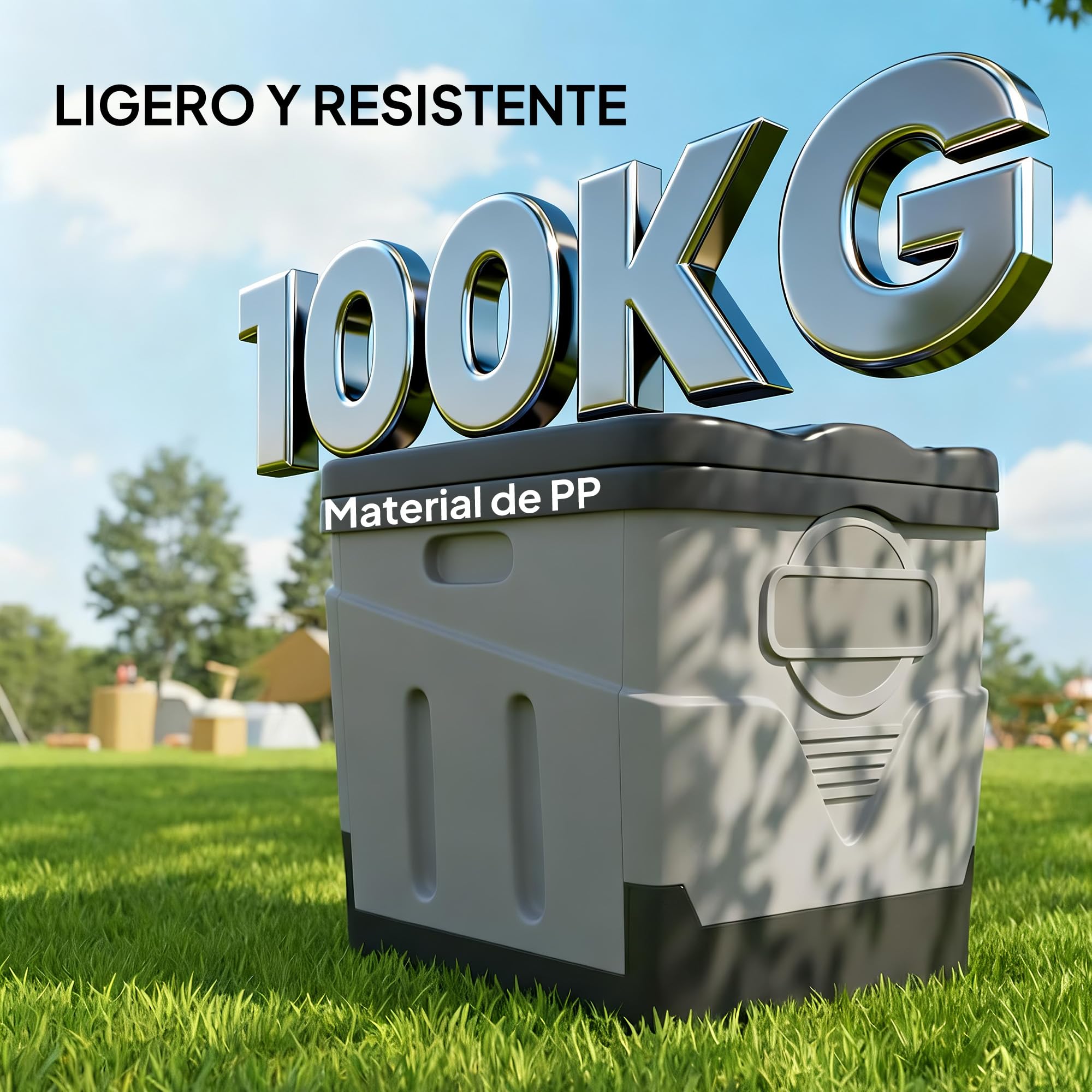 Outsunny Inodoro Portátil, WC Portátil de PP con 12 Paquetes de Agente Solidificante y 12 Bolsas, Carga 100 kg, Inodoro Plegable para Exterior, Camping, Acampar, Senderismo, 34x29x30 cm, Gris Oscuro