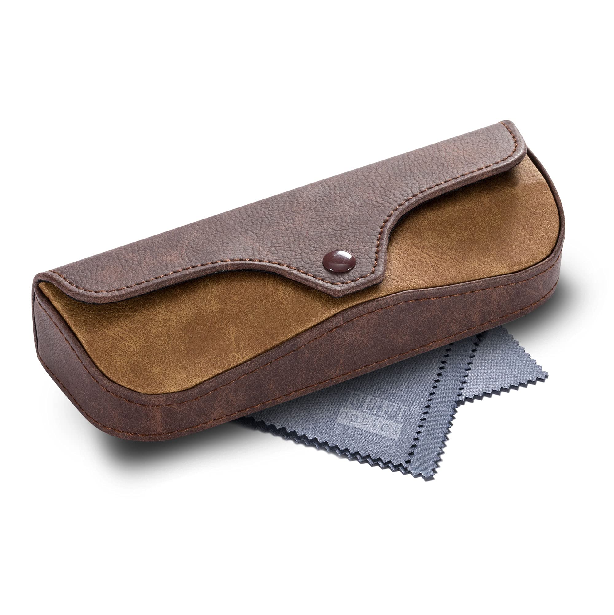 FEFI Funda rígida para gafas con aspecto de piel bicolor