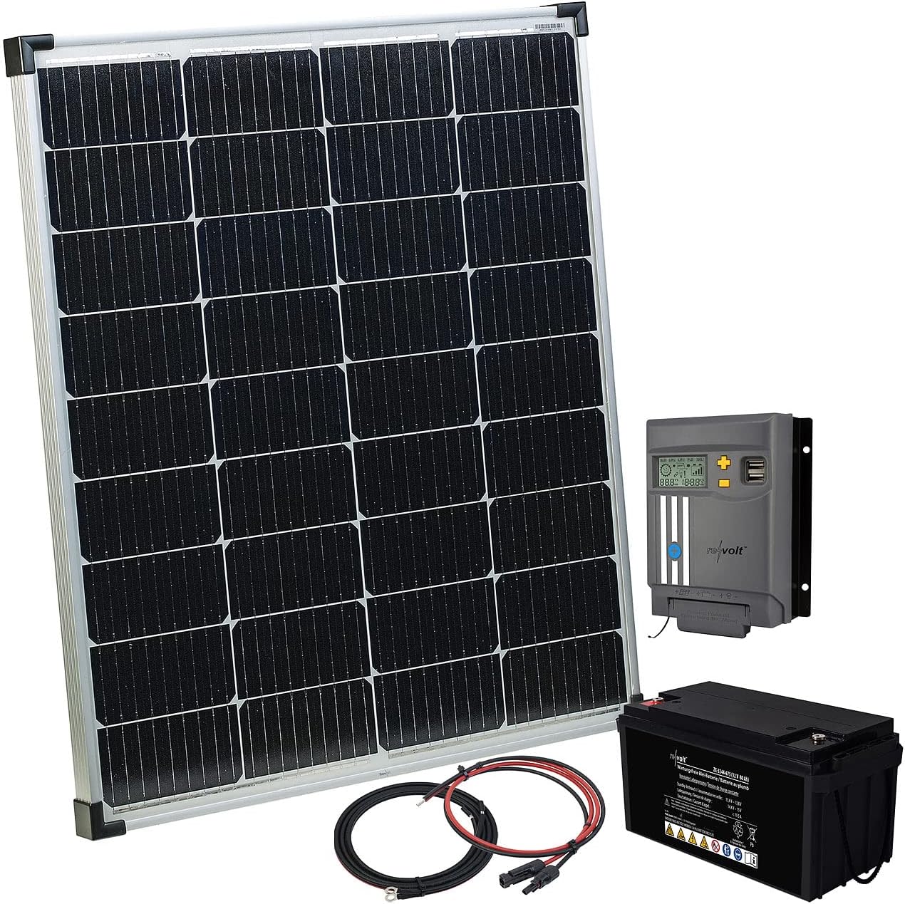Solarpanel Mit Akku Laderegler Und 230 V Wandler revolt Balkonanlagen: Solaranlagen-Set: MPPT-Laderegler, 110-Watt