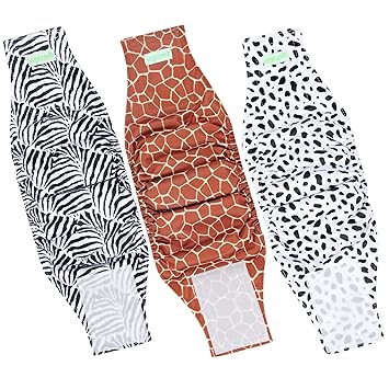 wegreeco Washable Male Dog Belly Band (Stylish Pattern) - Pack of 3 - Washable Male Dog Belly Wrap, Dog Diapers Male (Zebra, Giraffe, Spotty, S)