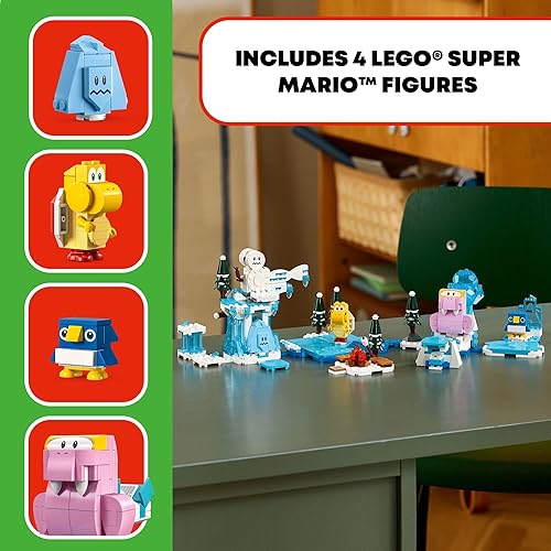 Miniatura 6 de LEGO Super Mario Fliprus Snow Adventure Expansion Set 71417, juguete para niños para combinar con curso de inicio, con figuras de Freezie y Baby