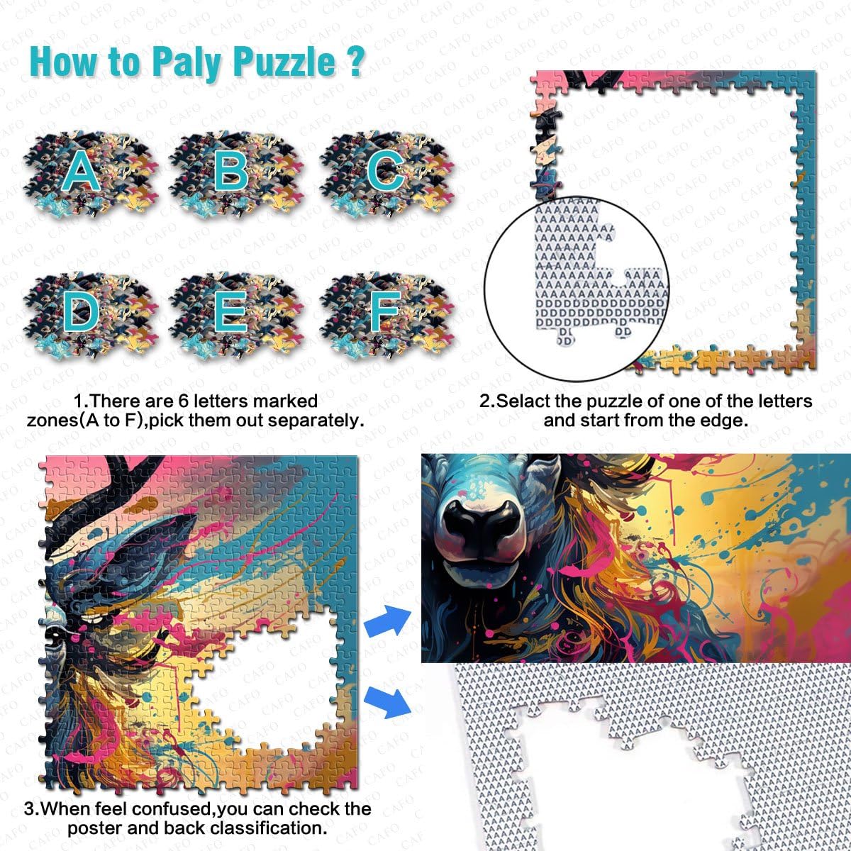 Puzzles de 2000 pièces pour Adultes Ram Jeu Stimulant Aidez Le Cerveau à exercer des Jouets addictifs pour cultiver la Patience 27,56 po x 39,37 po