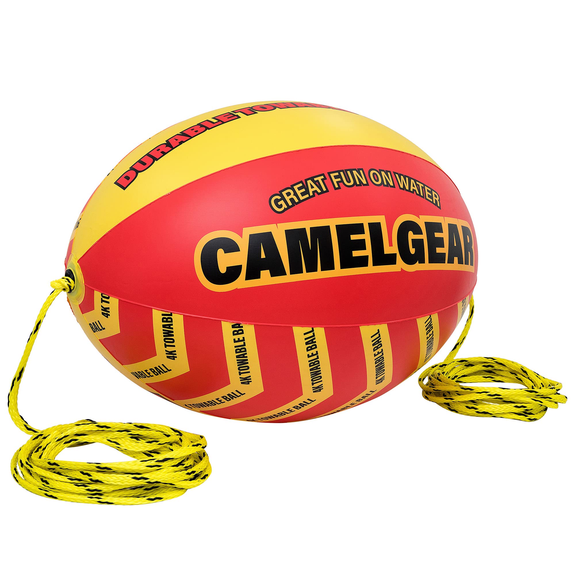 Water Sports Boat Tubing Ball,Water Towable Tube Ball for Boating Water Skiing -Keep Stable Reduces Rope Spray with 62.34 Foot Ski Rope,Water Sport Towables Accessory