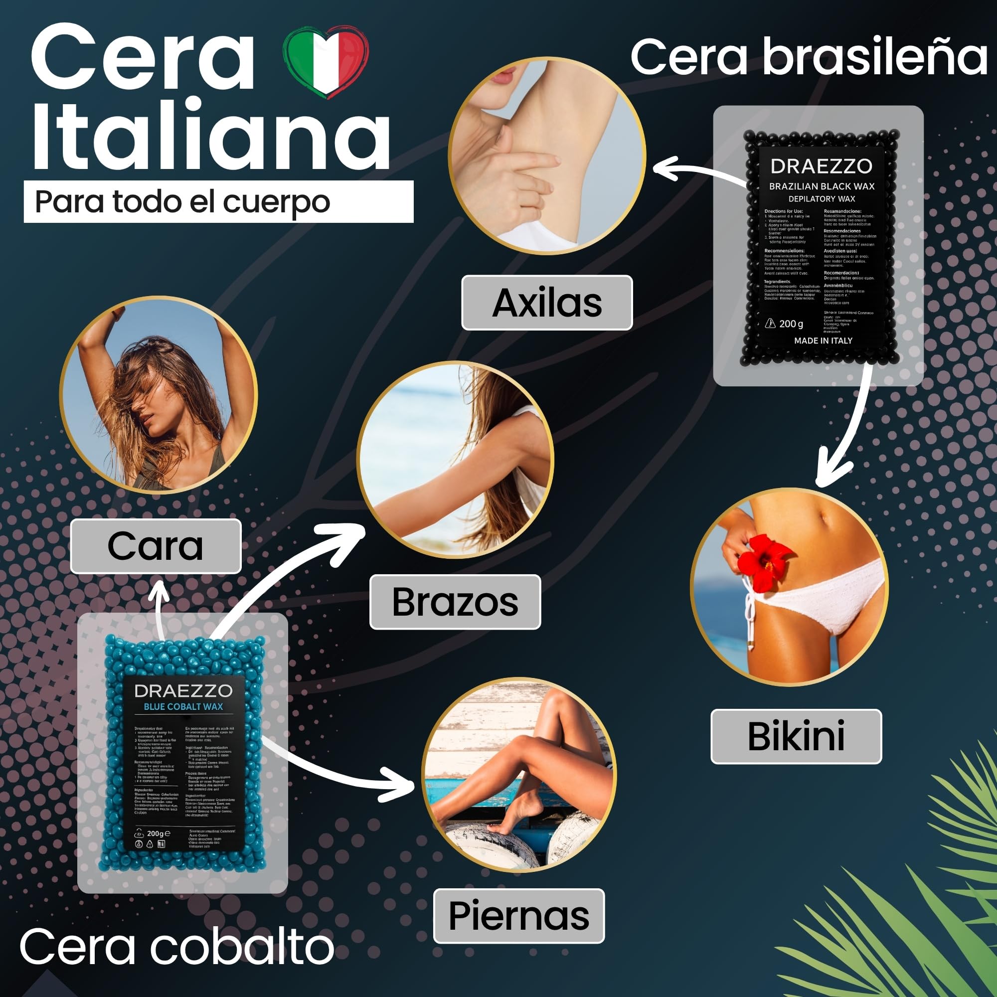 Draezzo Velvet - Calentador de Cera Depilatoria Profesional 450 ml - Kit con Maquina de Cera Caliente para Depilar + Cera Caliente Depilacion Italiana - It’s Time to Shine - Depiladora mujer