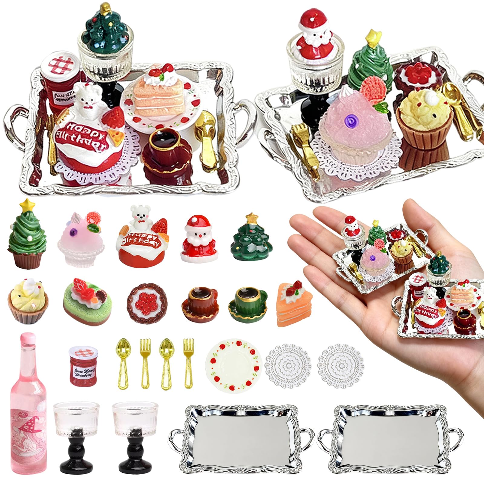 Set Di 10 Mini Accessori Per Gnomi - Cibo In Miniatura Per Case Delle Bambole E Decorazioni Natalizie In PVC