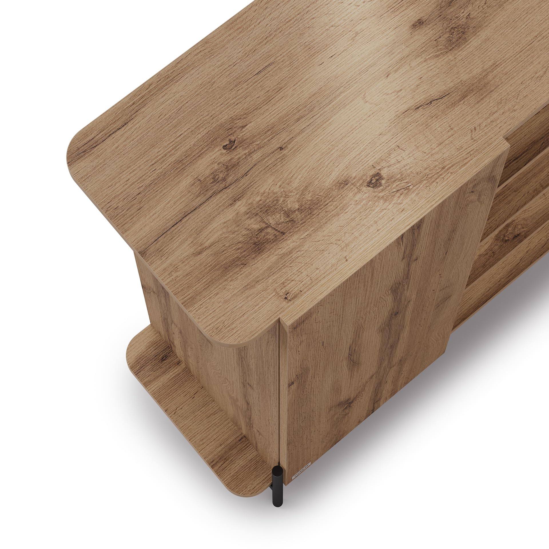 MOBILI FIVER, Buffet Haut Olivia avec 2 Portes (97x40,3x120 cm), Bois Rustique, 97 cmx40.3 cmx120 cm, NF, Buffet pour Salle à Manger et Salon, Made in Italy