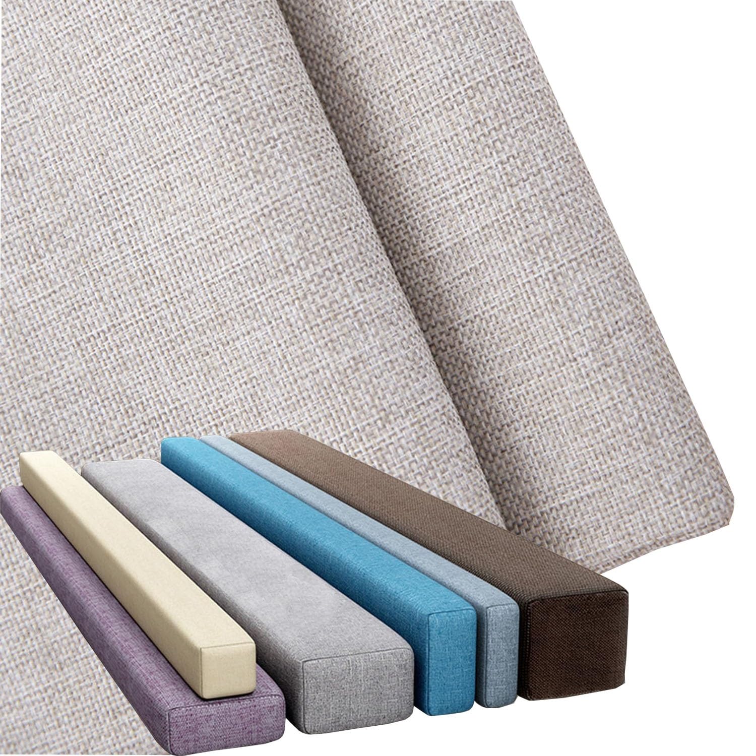moismk Bed Gap Filler Cover Length 90/120/135/140/200 for Full Mattress, Eadboard Gap Filler Covers King with Zipper Linen Fabric Pillowcase for Headboard Gap(Beige,200x15x25cm)