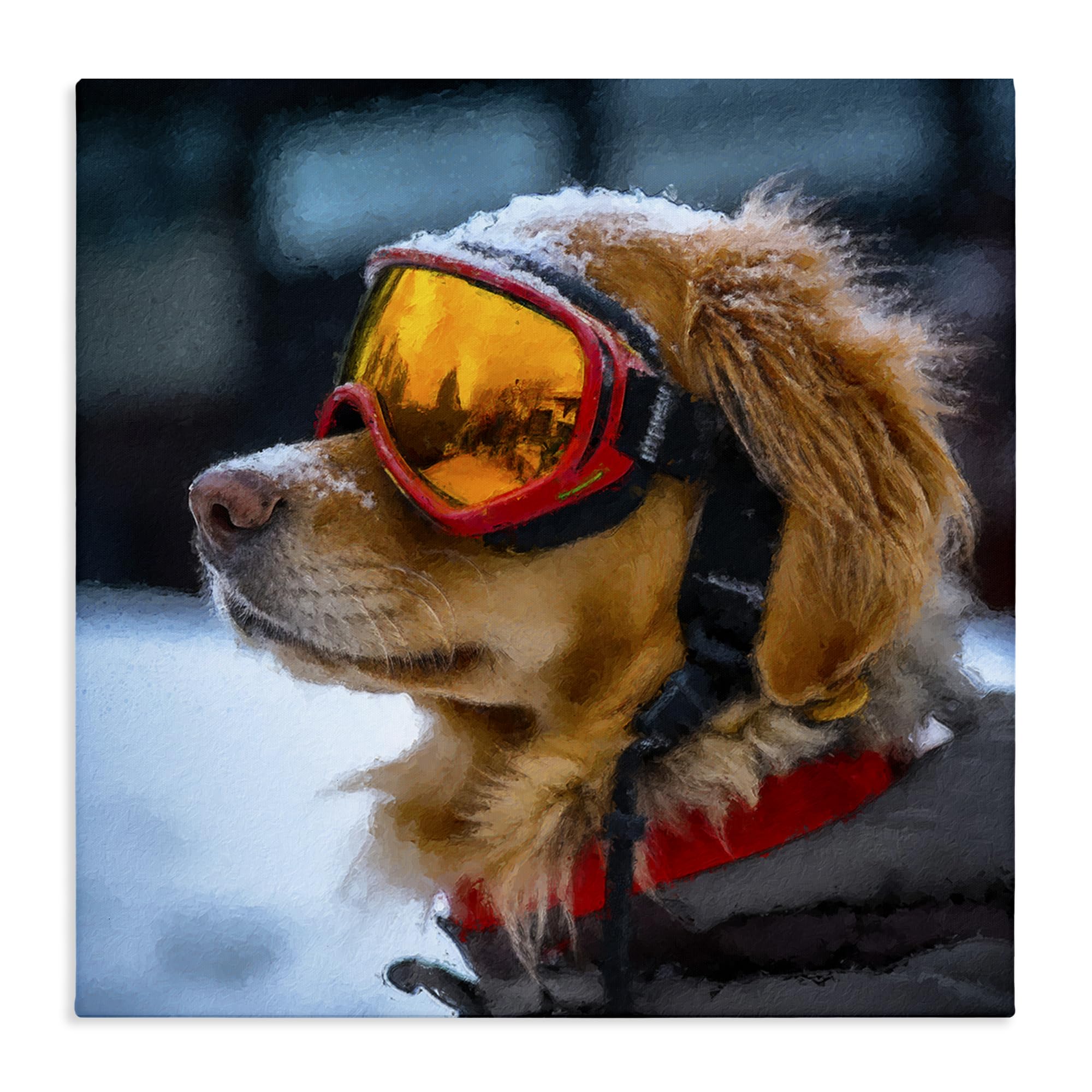 Stupell Industries Unframed Ski Goggles Dog Adventure, 24 X 24 Inch Canvas Wall Art