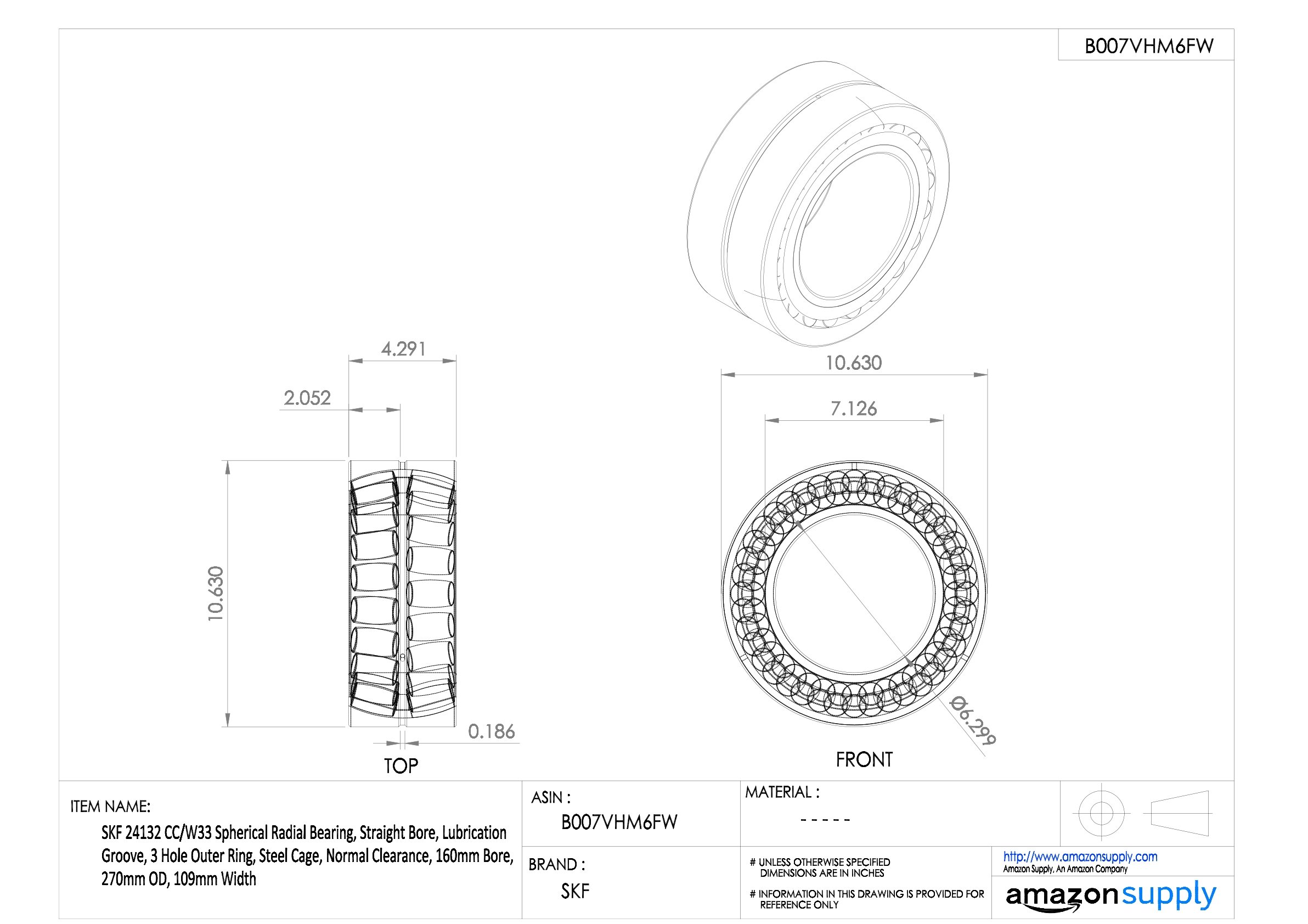 SKF 24132 CC/W33 Roulement à rouleaux radial