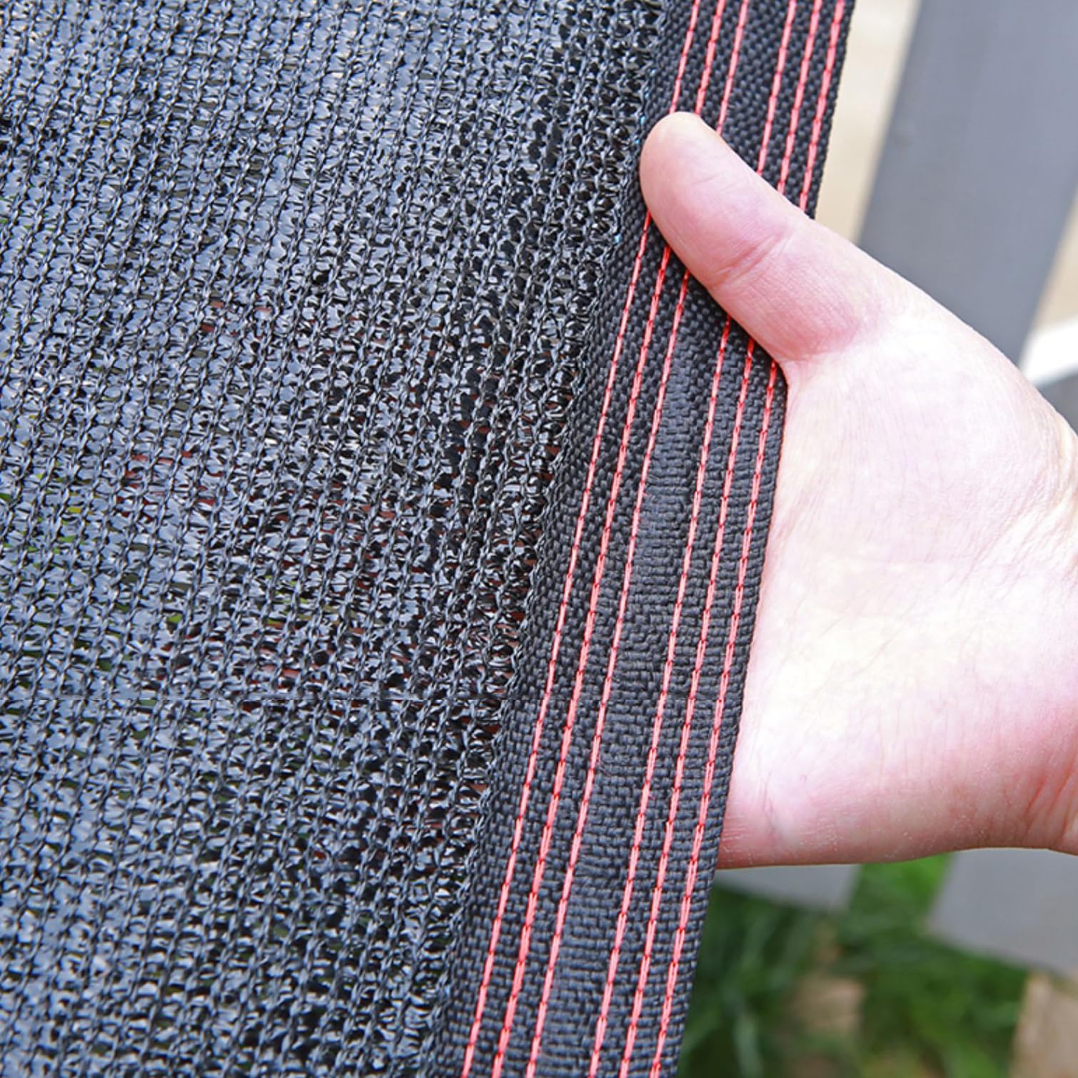 Tkanina z żywicy UV, 97% efektu E, czarna siatka ogrodowa z przelotkami, konfigurowalna do szklarni, na patio i do użytku na zewnątrz, 400 x 400 cm