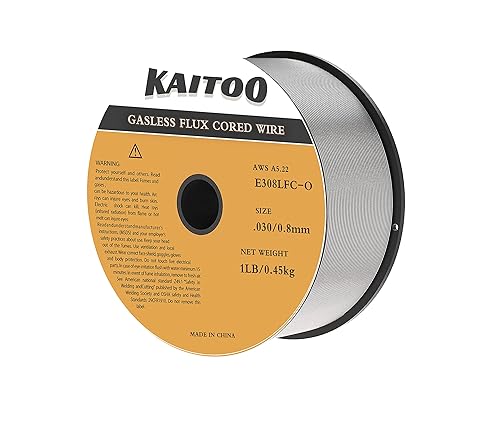 Miniatura 3 de KAITOO E308LFC-O .030-Diámetro, carrete de 1 libra Alambre de soldadura con núcleo de flujo sin gas de acero inoxidable