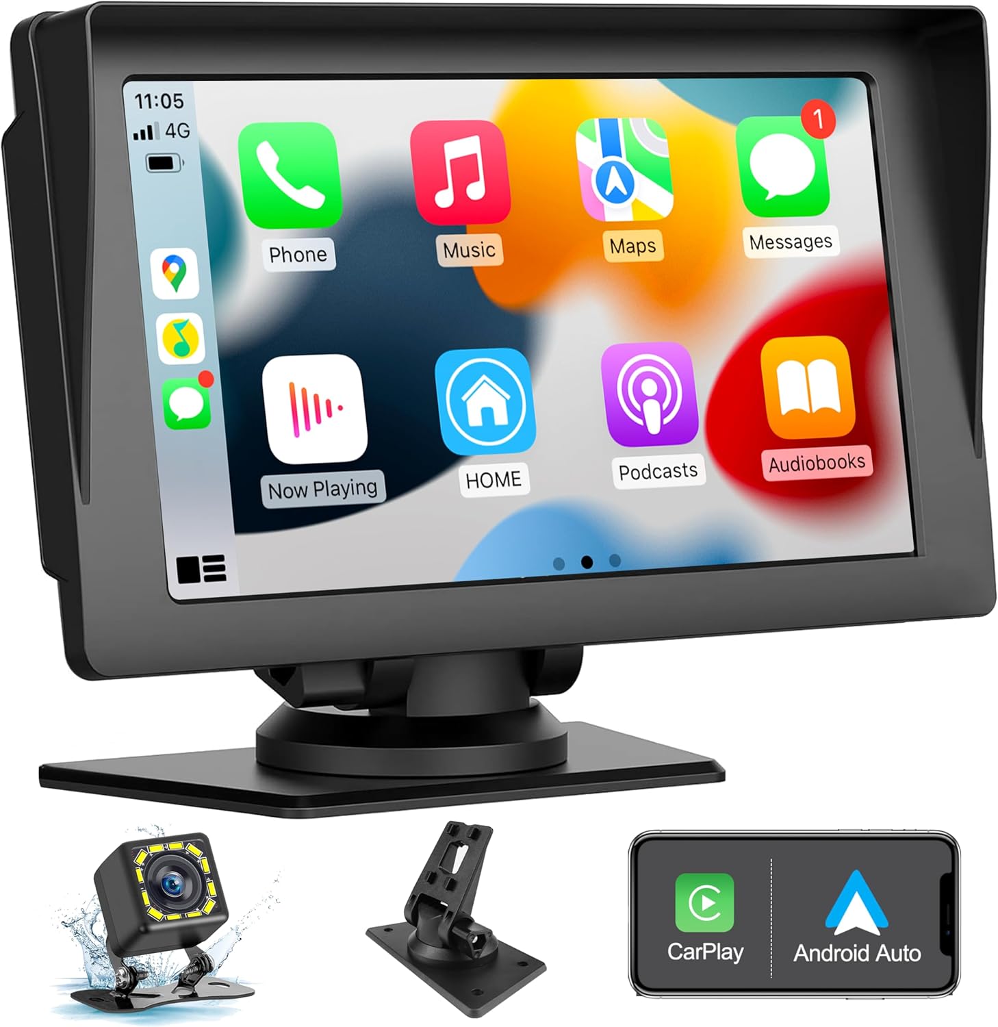 Wireless Apple Carplay Car Stereo, 7" Portable Car Stereo