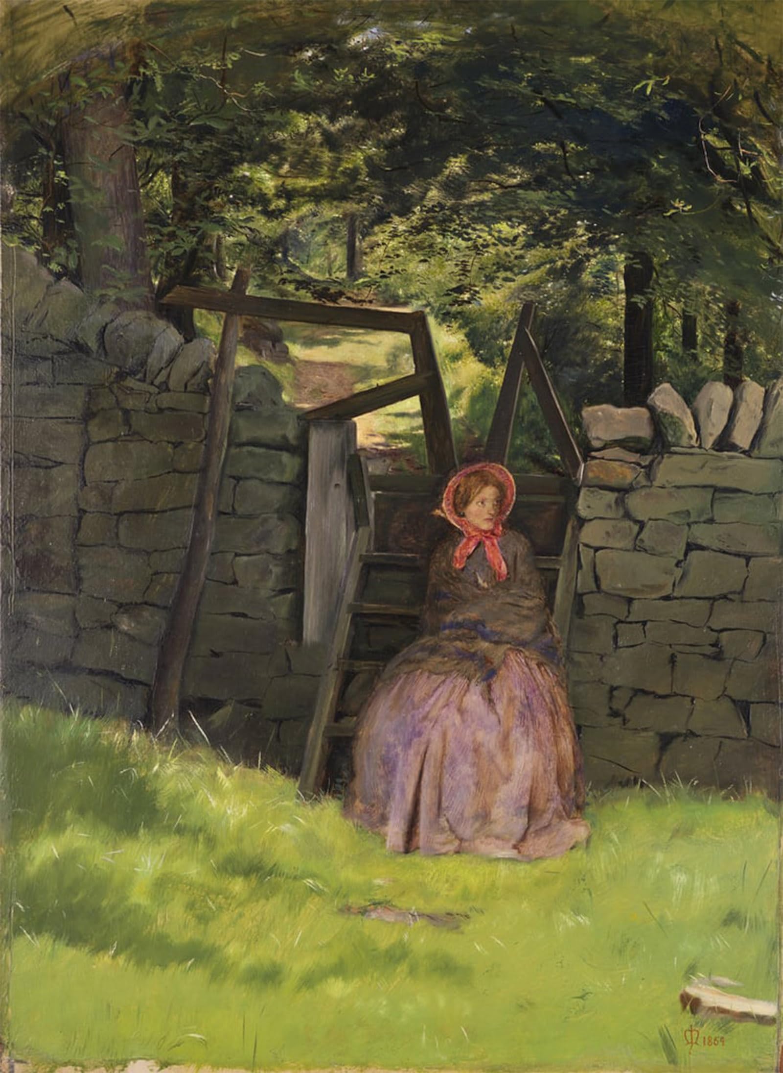 POSTERIIk Vintage Art Print Images Pictures Print Waiting by John Everett Millais Modern Colour Posters for Office Home Decor 60x90cm