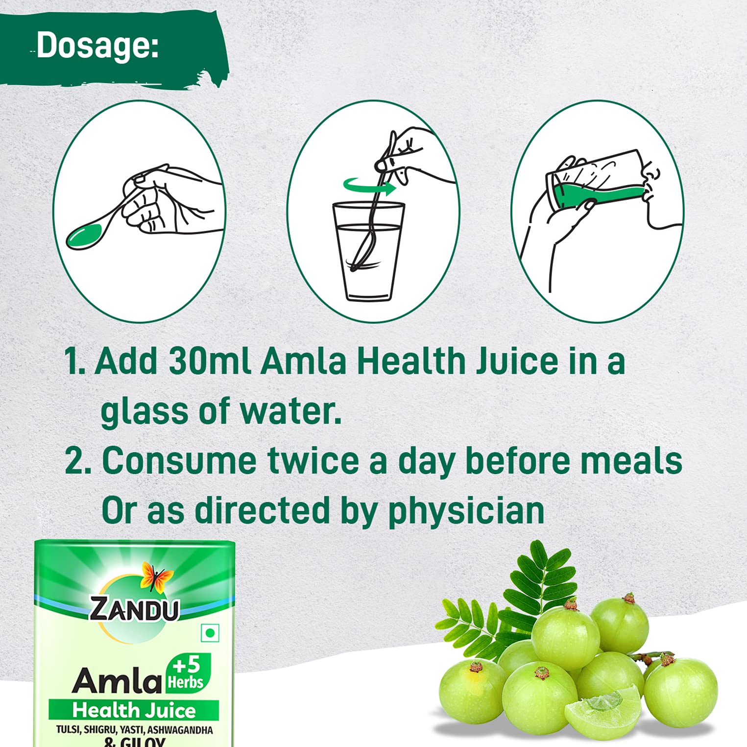 Amla +5 Succo di erbe di Zandu