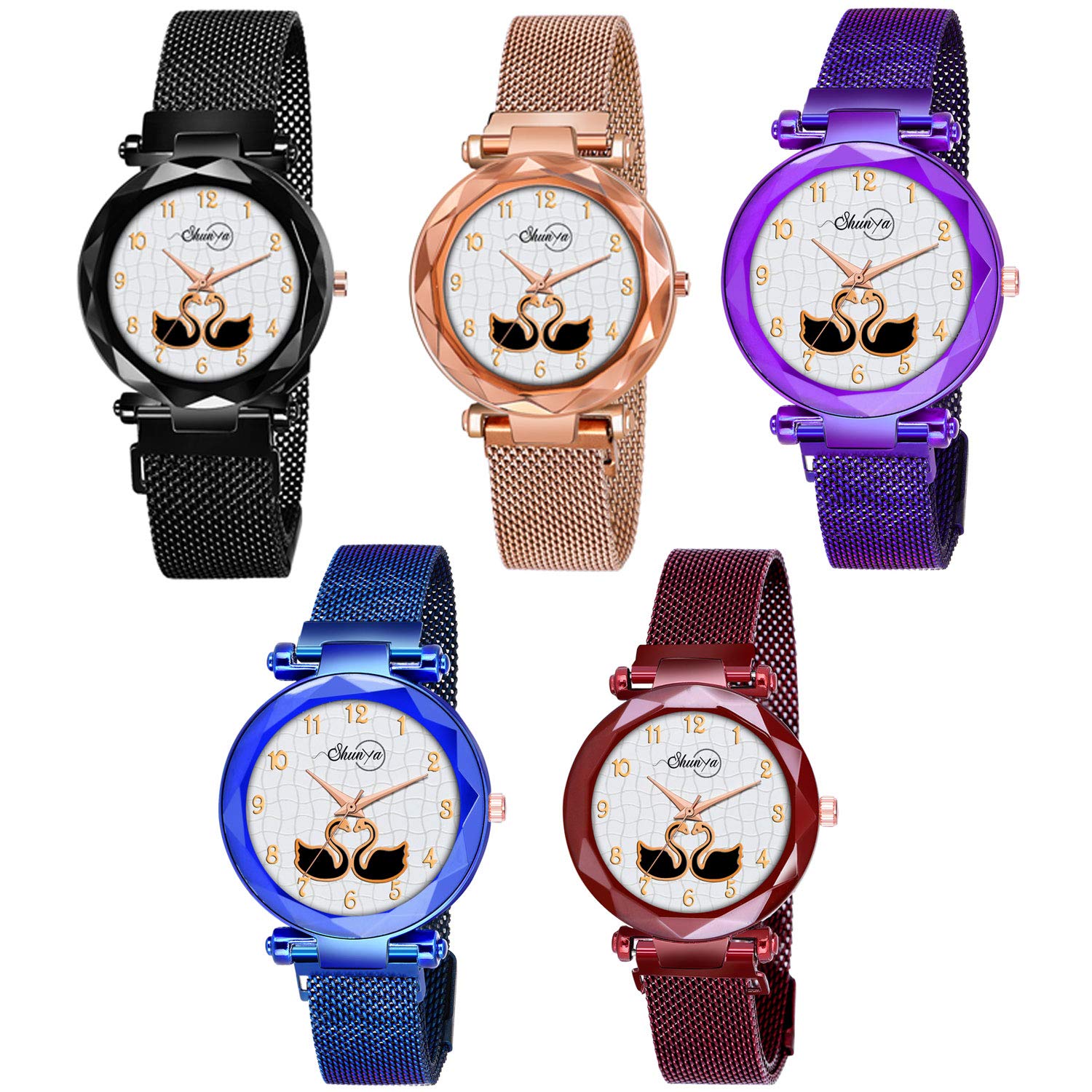Shunya New Luxuries Looking Magnet Buckle Starry Sky Quartz Watches for Girls Analog WatchCombo Pack-05 (B0917DJ4RV) Amazon Price History, Amazon Price Tracker