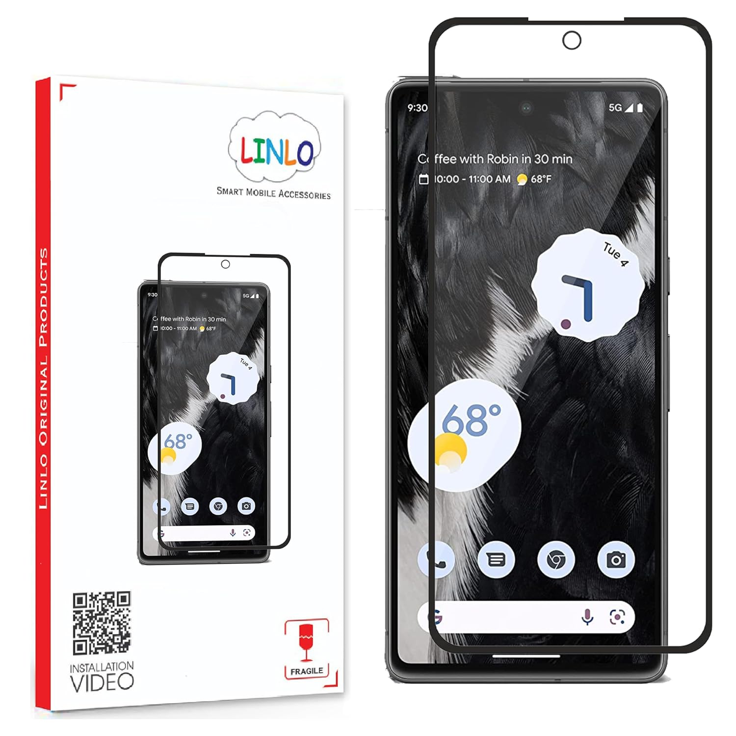 LINLO Premium Tempered Glass Screen Protector Compatible for Google ...