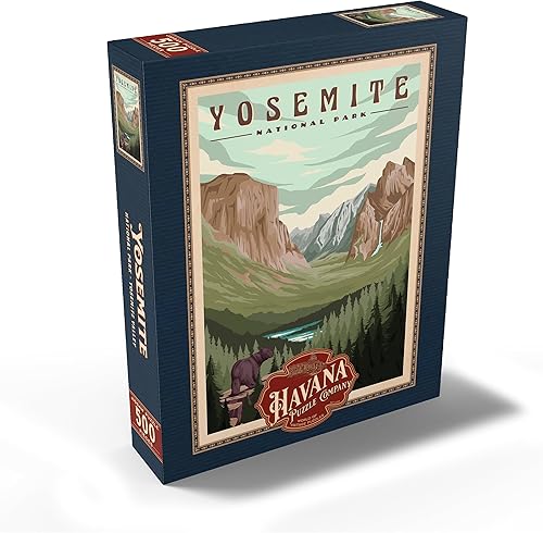 Miniatura 2 de MyPuzzle Yosemite National Park - Valle de Yosemite, póster de viaje vintage, rompecabezas premium de 500 piezas para adultos