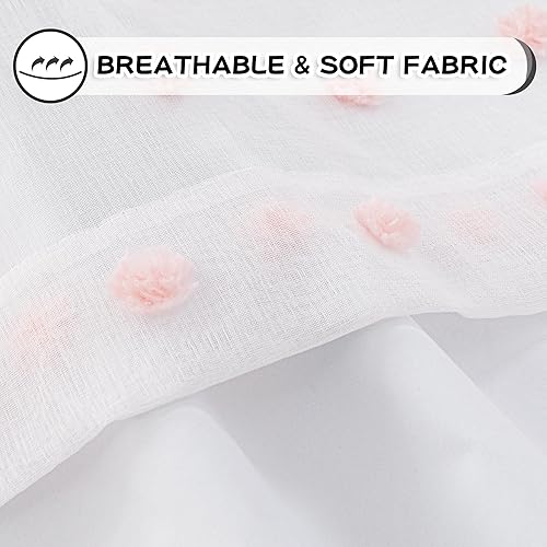 Miniatura 4 de MYSKY HOME Cortinas opacas rosas para dormitorio de niñas, 84 pulgadas de largo, 100% bloqueo de luz, cortinas de guardería para sala de estar, 2