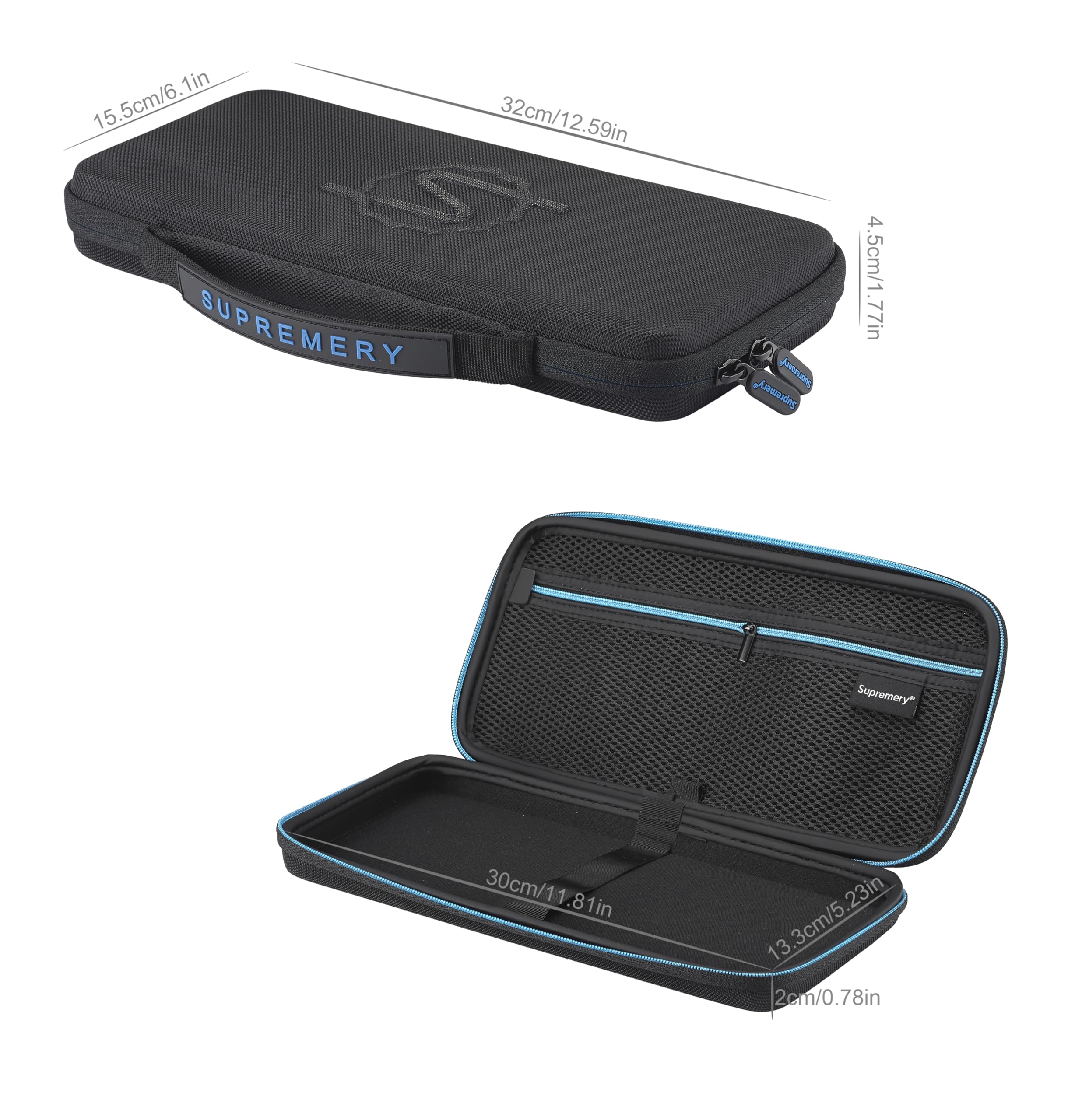 Tasche kompatibel mit Logitech MX Keys Mini Kabellose Tastatur – Hartschalen Case Hülle mit Innenorganizer & Reißverschluss – Schutz- und Transporttasche für Tastatur & Zubehör