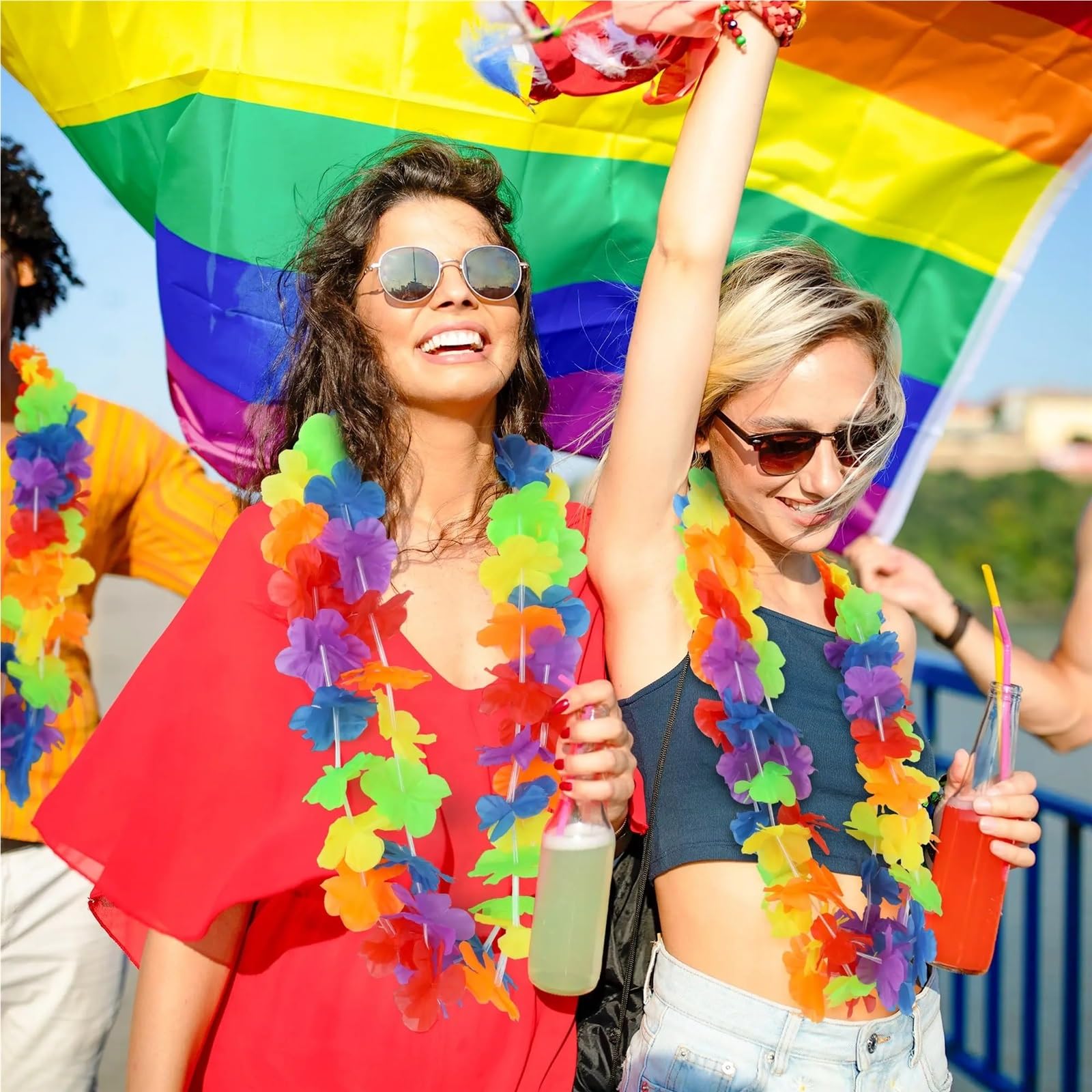 Hawajska garlanda, Naszyjnik hawajska girlanda kwiatowa Lei, impreza Hula Dance Pride, 150/200 szt