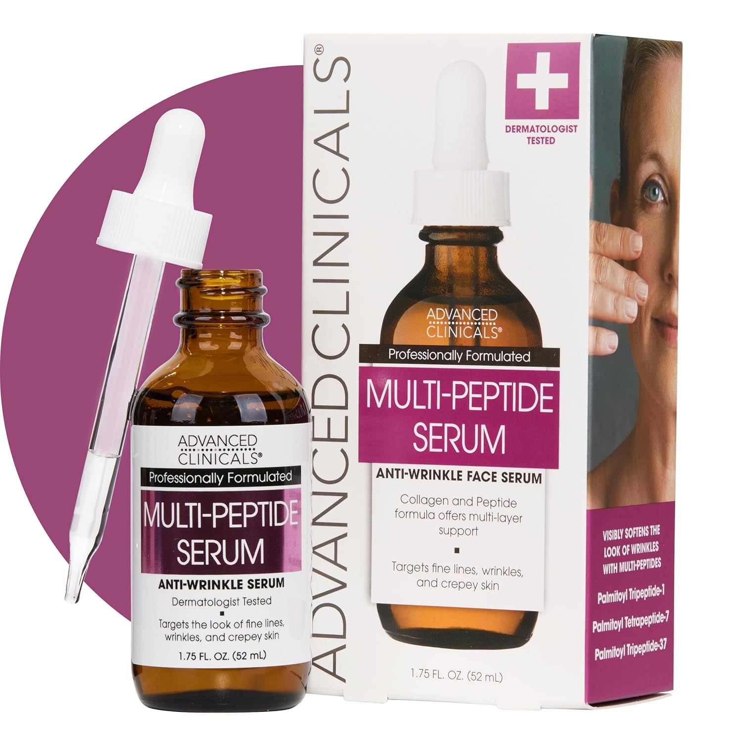 Advanced Clinicals Multi Peptides Serum For Face | Visible Anti Aging Hydrating Collagen Peptide Facial Serum With Vitamin E Helps Improve Look Of Wrinkles, Puffiness, & Uneven Skin Tone, 1.75 Fl Oz Advanced Clinicals Multi Peptides Serum For Face | Visible Anti Aging Hydrating Collagen Peptide Facial Serum With Vitamin E Helps Improve Look Of Wrinkles, Puffiness, & Uneven Skin Tone, 1.75 Fl Oz