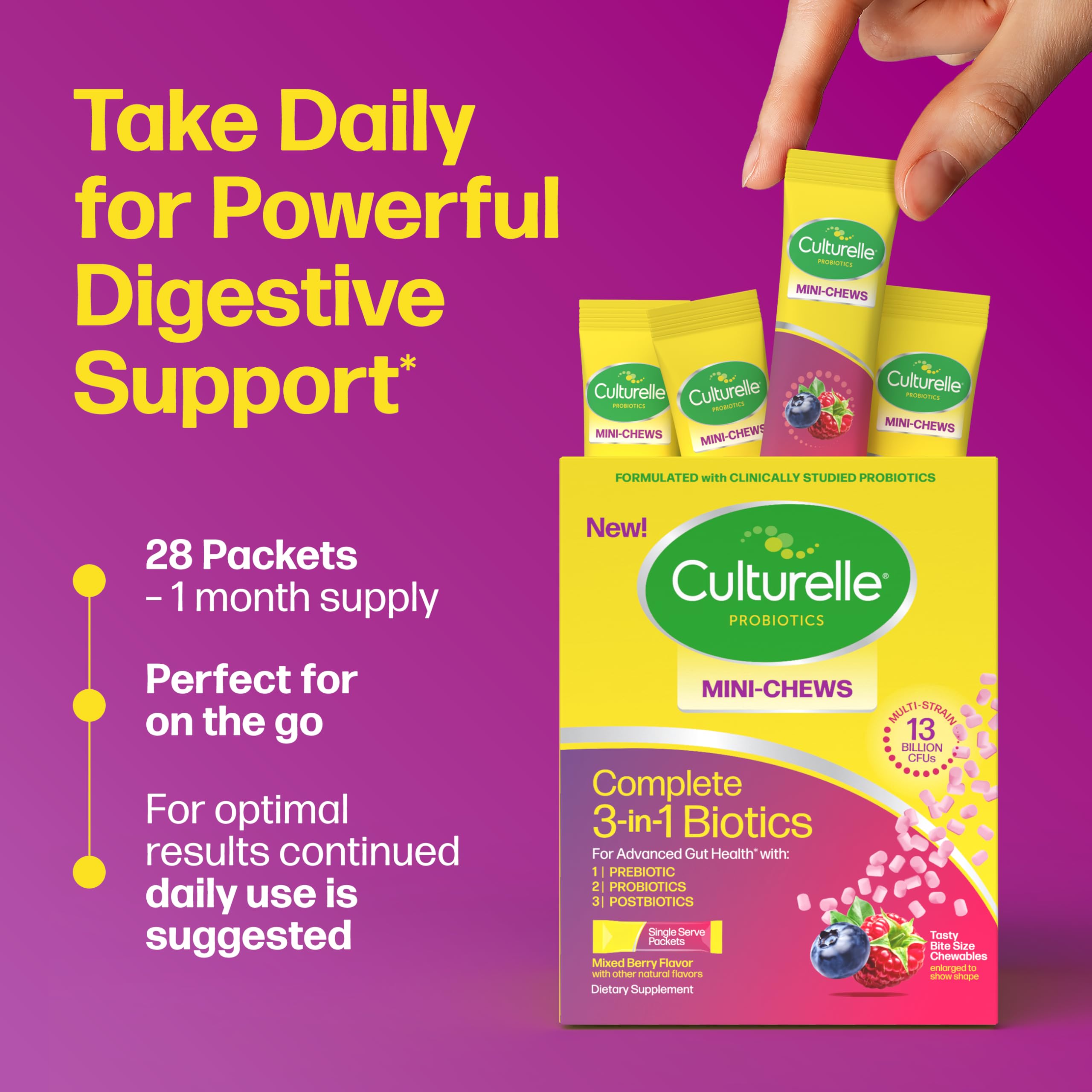 Culturelle Complete 3-in-1 Biotics Mini-Chews Daily Probiotic, 28 Ct — Amazon image 7