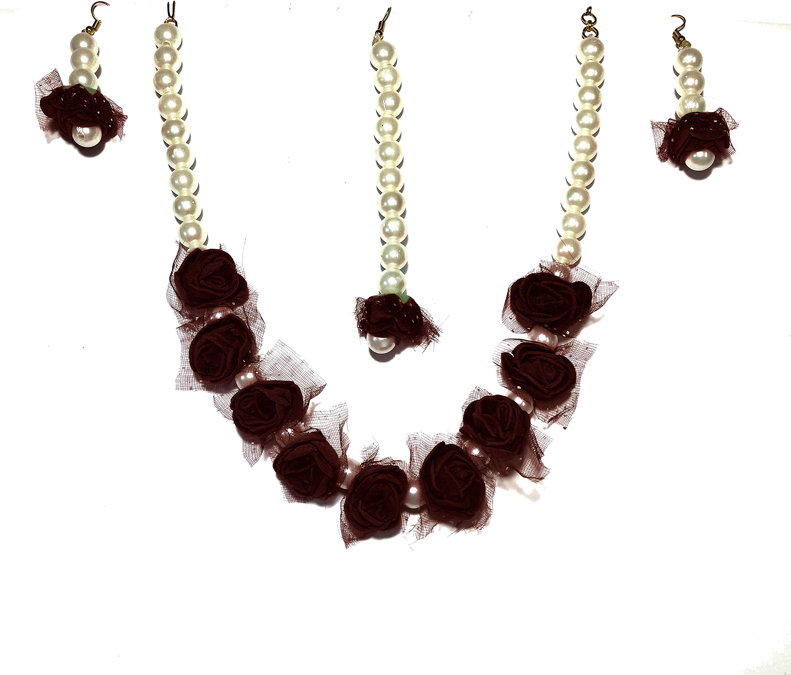 Craftcart Flower Jewellery Set For Haldi for Women & Girls| Wedding Jewellery (Black) (B07YHY27H2) Amazon Price History, Amazon Price Tracker