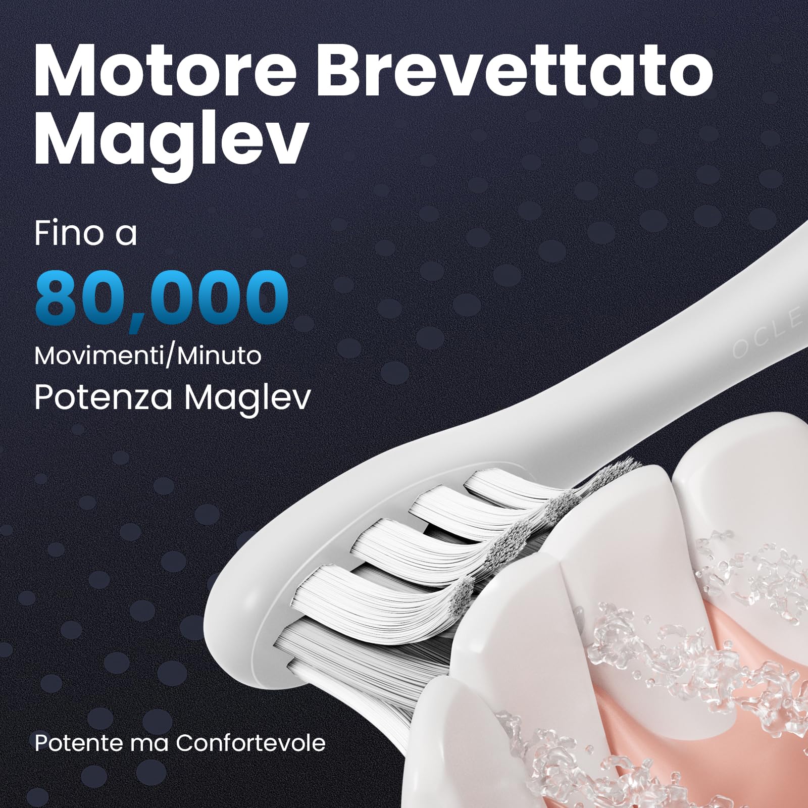 Oclean X10, Spazzolino elettrico sonico intelligente, 5 modalità di spazzolamento, ricarica rapida 3 ore per una durata di 60 giorni, timer di 2 minuti e sensore di pressione,(grigio),solo