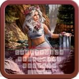 Girl in Waterfalls Keyboard Theme Free Themes Backgrounds Wallpapers