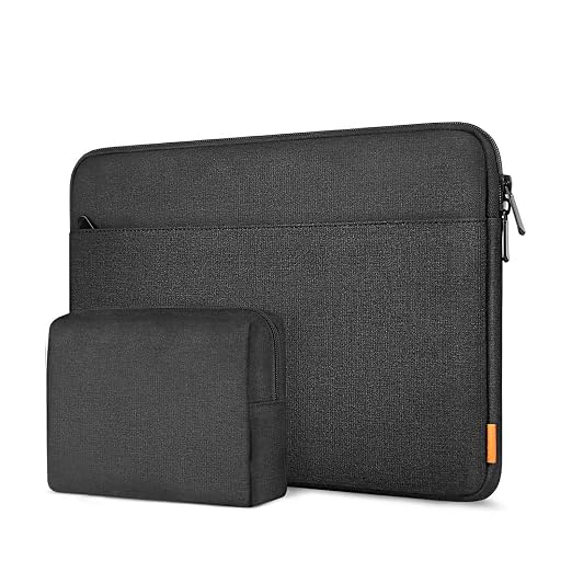 Dynotrek Protector 15.6 inch Laptop Sleeve Case, with Charger Pouch Shockproof Protective Notebook Cover, Accessory Pocket, Briefcase Carrying Computer Hand Bag, HP, ASUS, Dell, Lenovo, Acer -Black