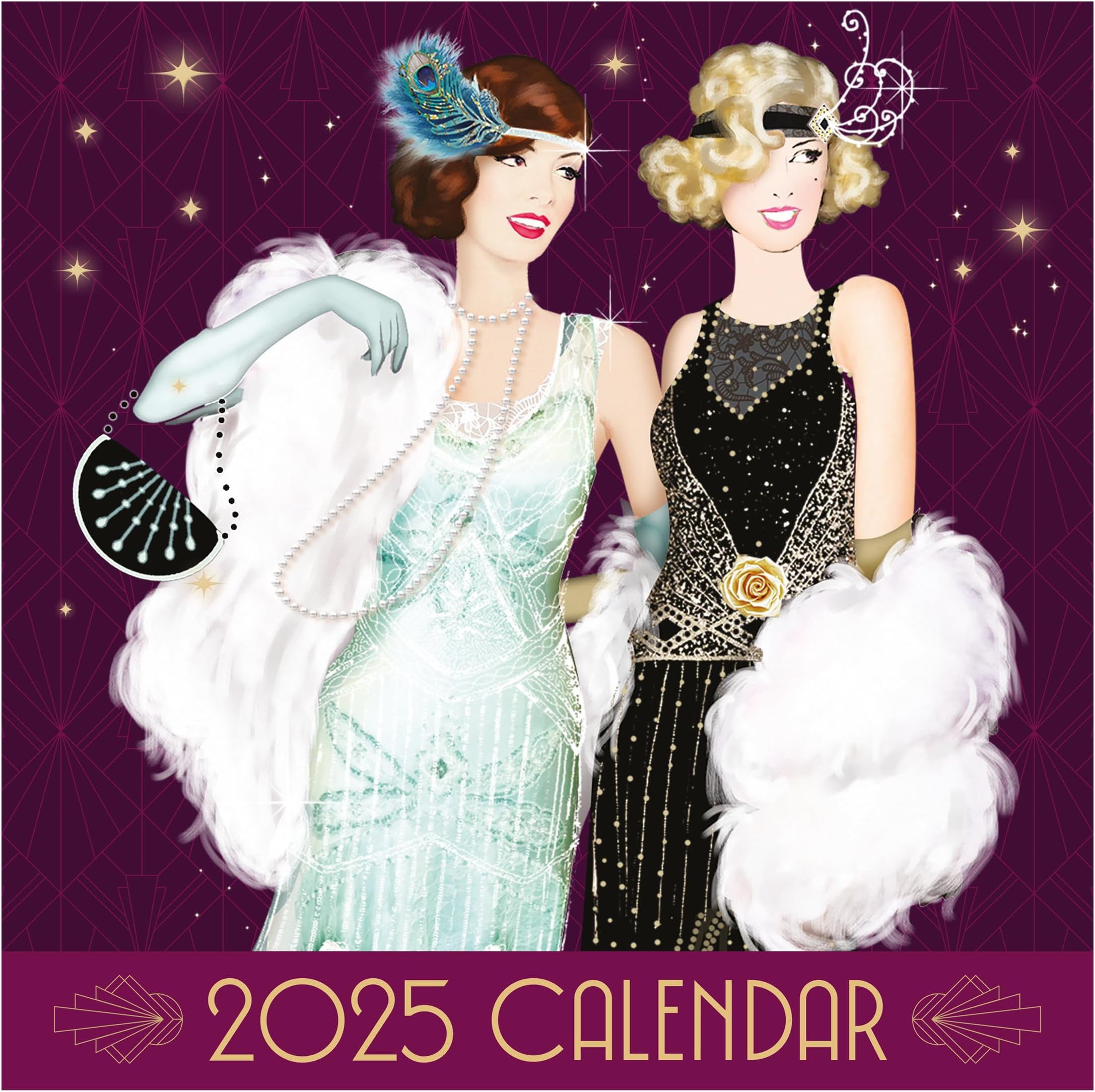 Claire Coxon Art Deco 2025 Square Wall Calendar