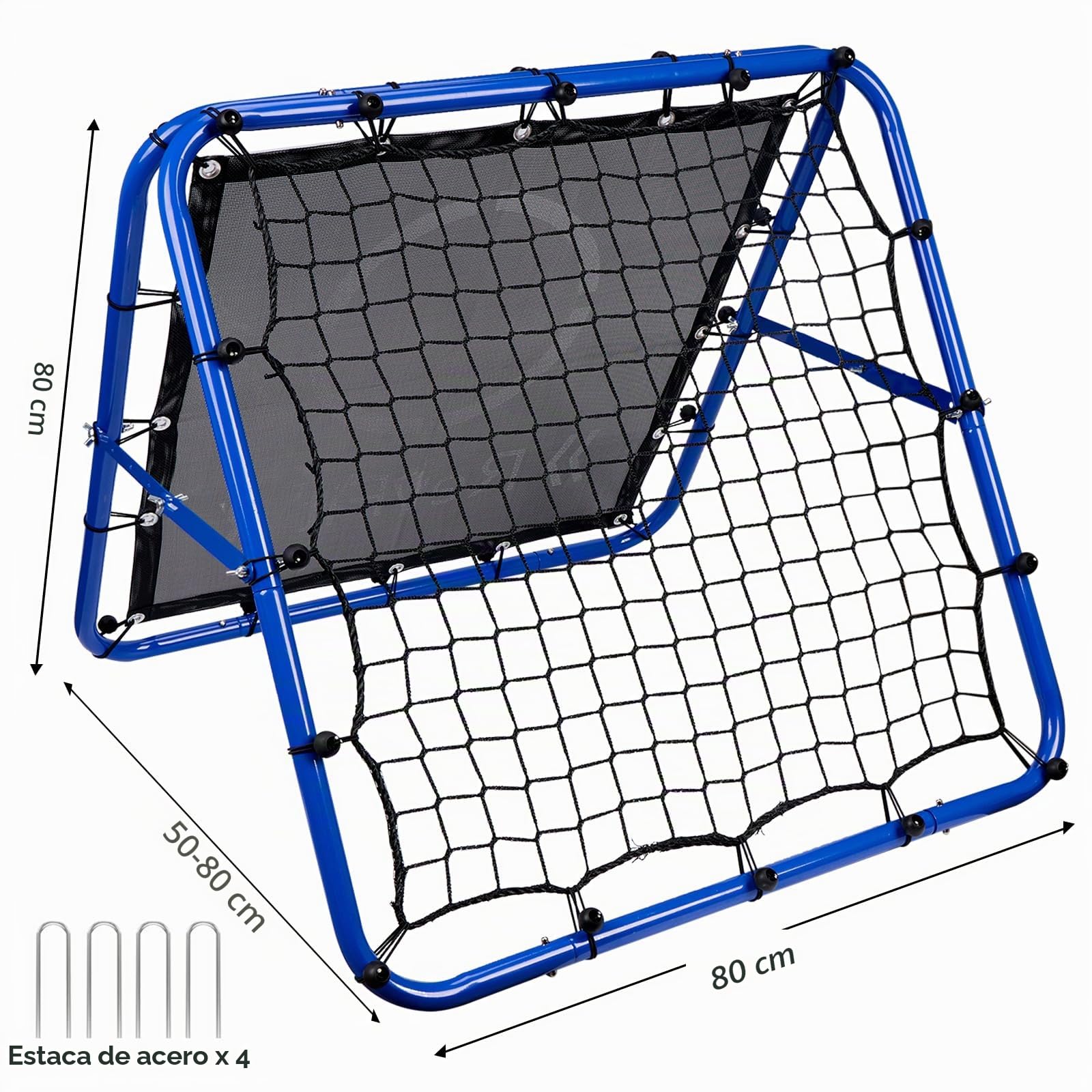 Red de rebote ajustable de doble cara para fútbol, béisbol, tenis, rugby, 80/100/120 cm
