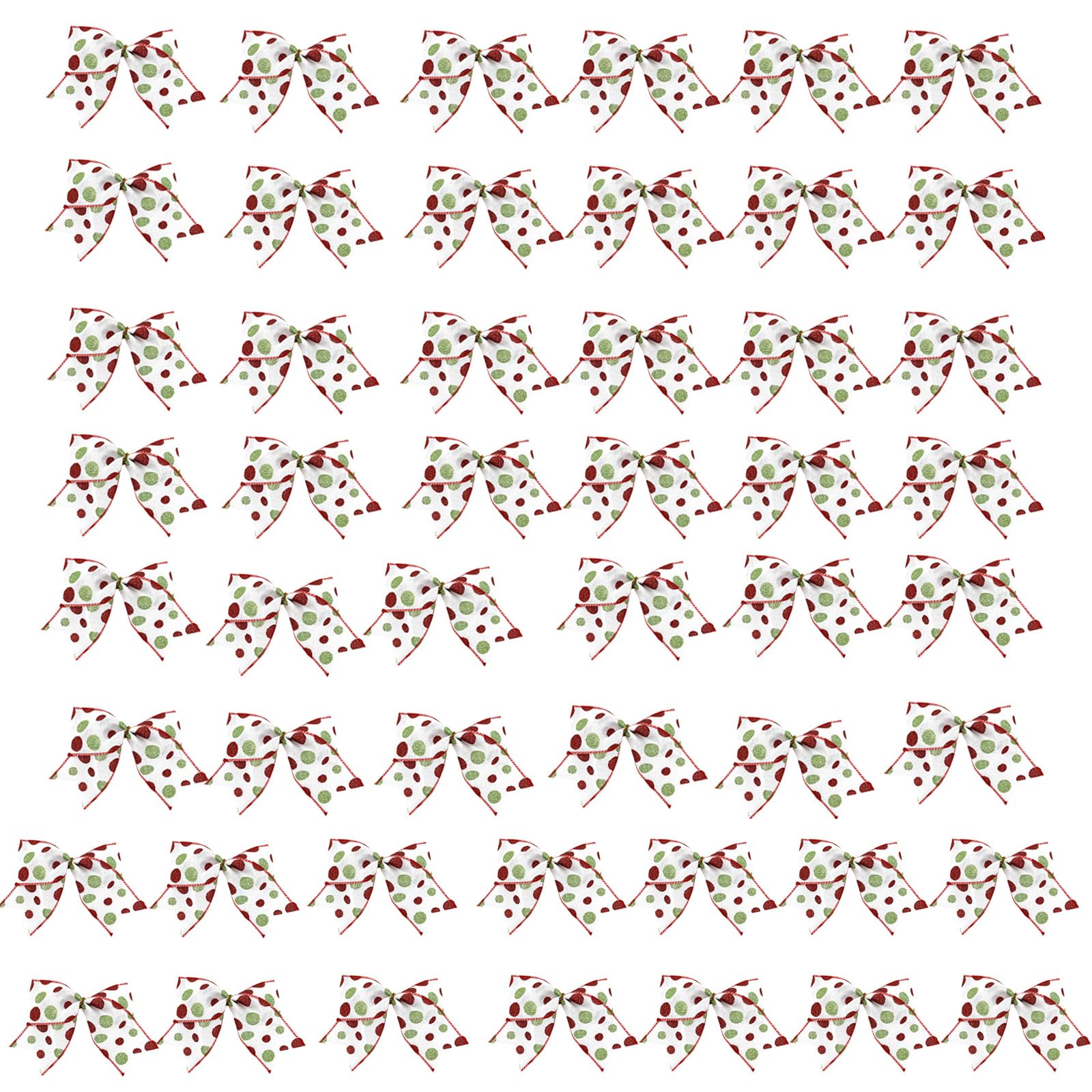 Hsioluted Large Christmas Dots Ribbon Bowknot Christmas Ribbon Bowknot with Dots Designs for Wreaths and Gift Embellishment Tree