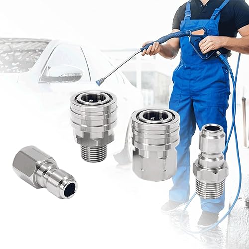 Miniatura 8 de RIDGE WASHER Lavadora a presión de conexión rápida de 38 pulgadas, juego de adaptadores para lavadora a presión de acero inoxidable, accesorios para