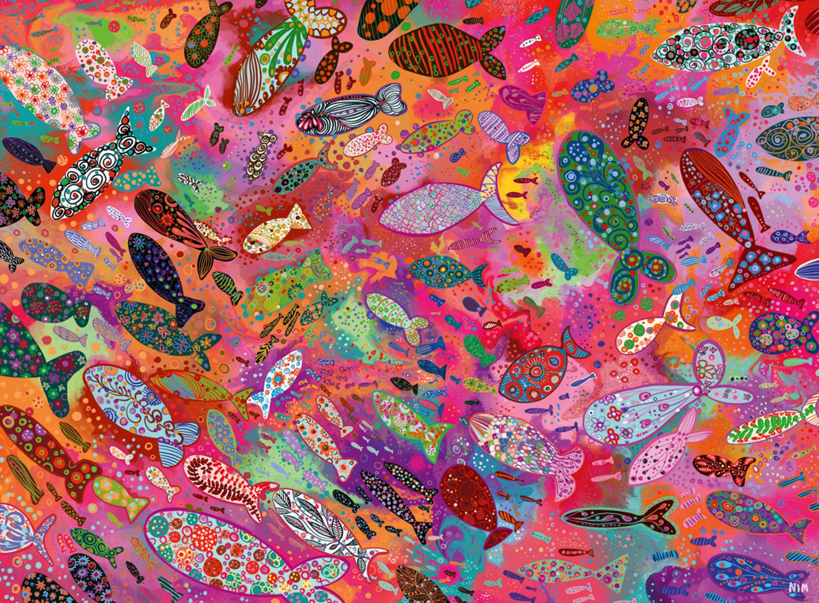 Ravensburger USA Jigsaw Nationals – Fisch in Fuchsia – 500-teiliges Puzzle – lebendiges Unterwasser-Kunstwerk – entspannende und lohnende Herausforderung – ab 12 Jahren
