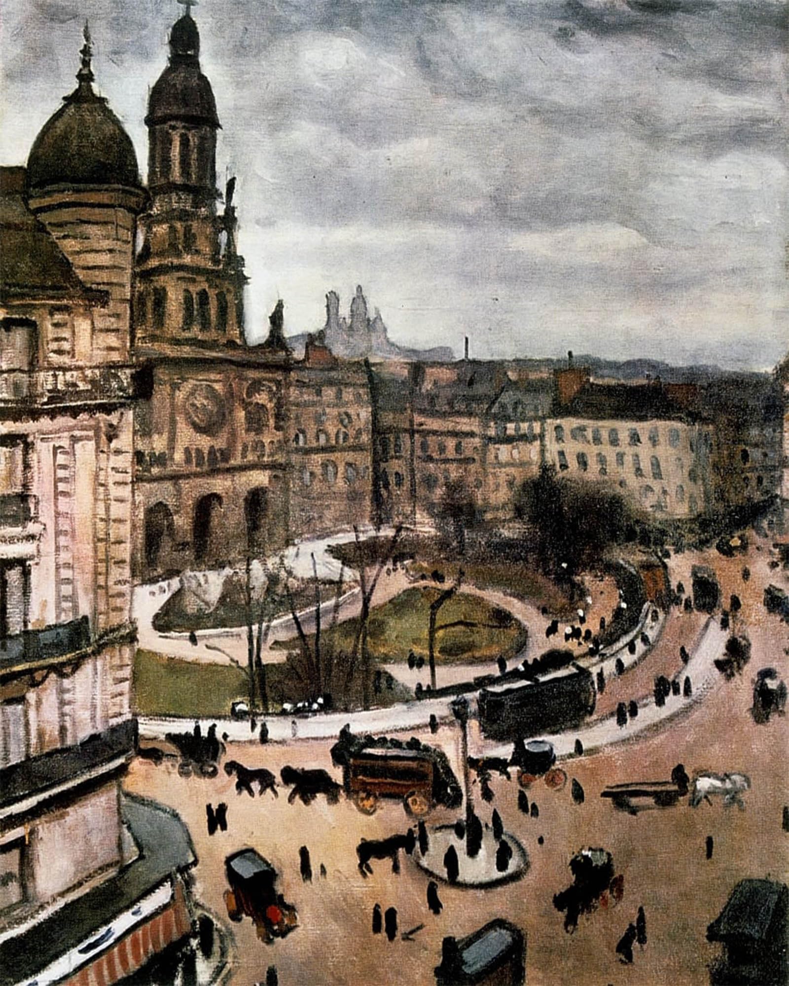 ARTXLXXBN Famous Painting Canvas Artwork Graffiti Print Place De Lain Paris by Albert Marquet Portrait Canvas Image for Home Decor 60x90cm