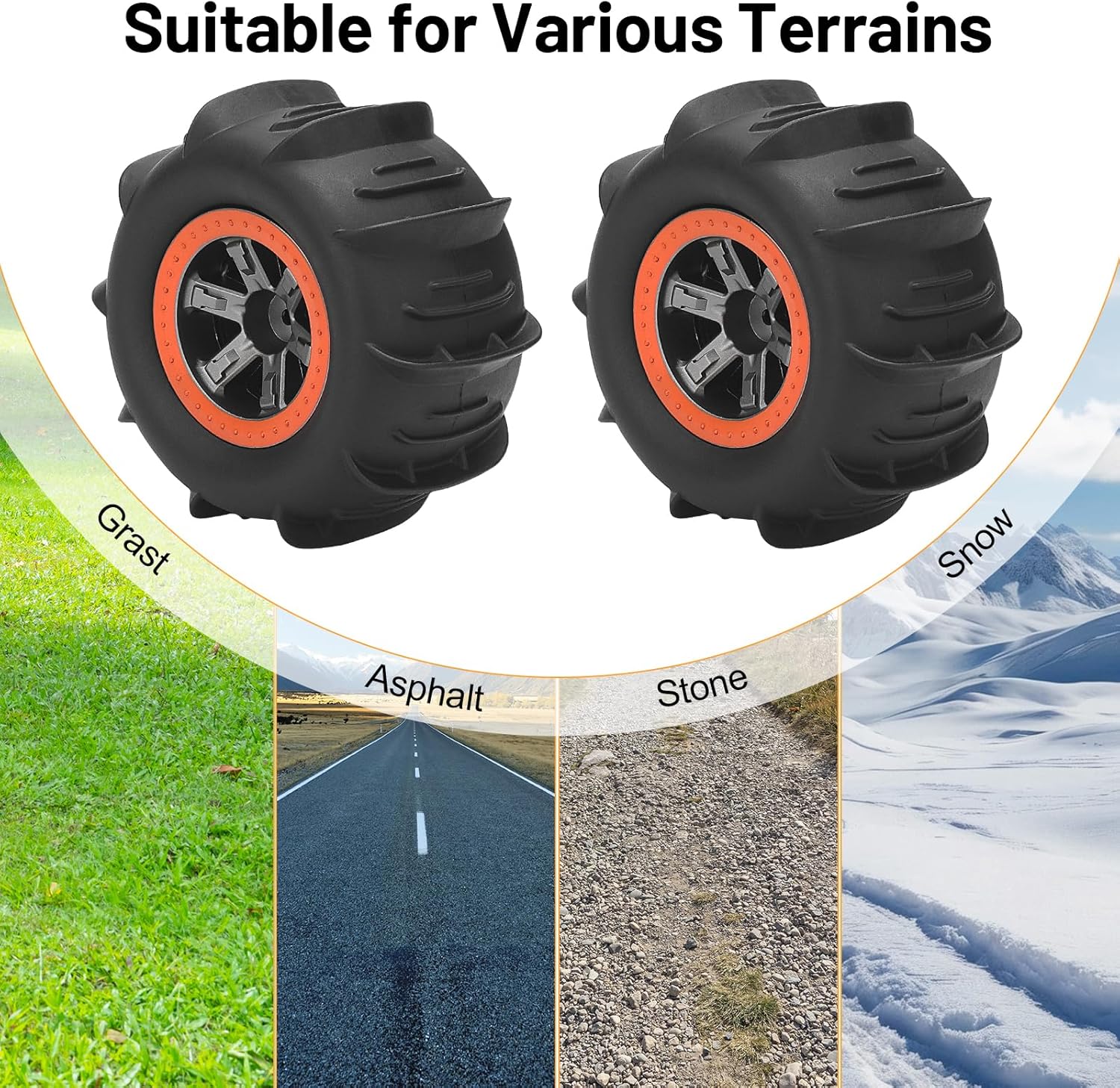 1/10 RC Paddle Tires Wheels, daitoku RC Truck Tires and Wheels for 9125 X07 X08 X17 9155 9156 9201E 9205E 9206E 200E 201E RZ001G-A 104009