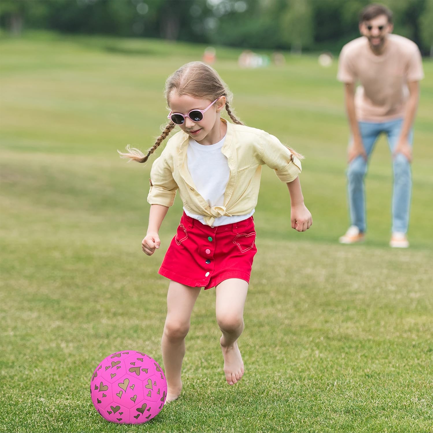 PP PICADOR Kids Soccer Ball Size 3, Toddler Pink Soccer Balls for Little Girls Boys Child 4-8 Gift Toys Outdoor Home Sport with Pump - Image 4