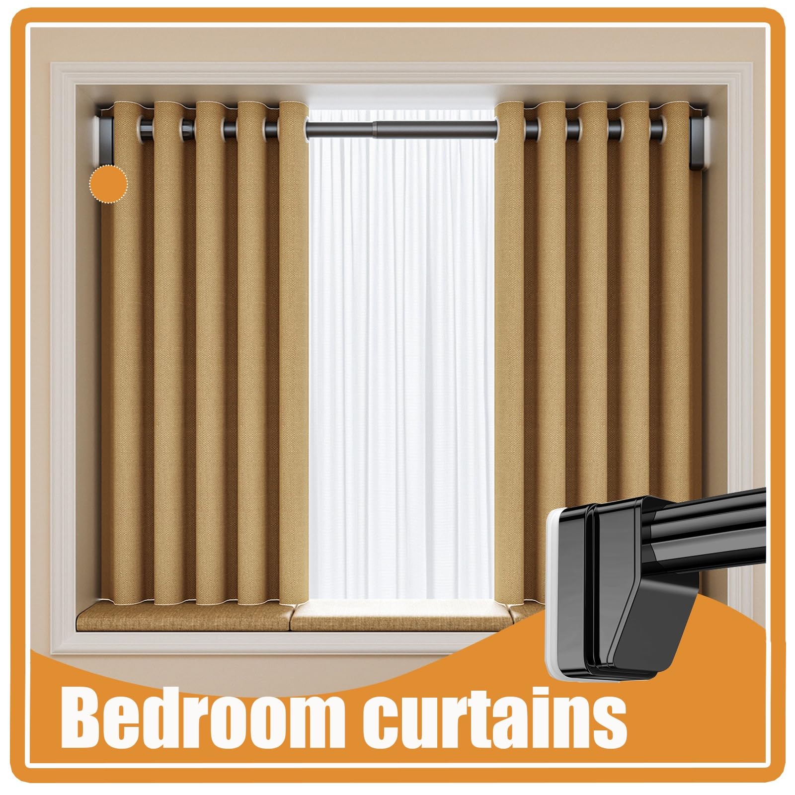Teles - Barra de ducha ajustable de 40 a 500 cm, sin taladro, sin óxido, antideslizante, perfecta para armario, baño, ventana (gris, 70-120 cm)