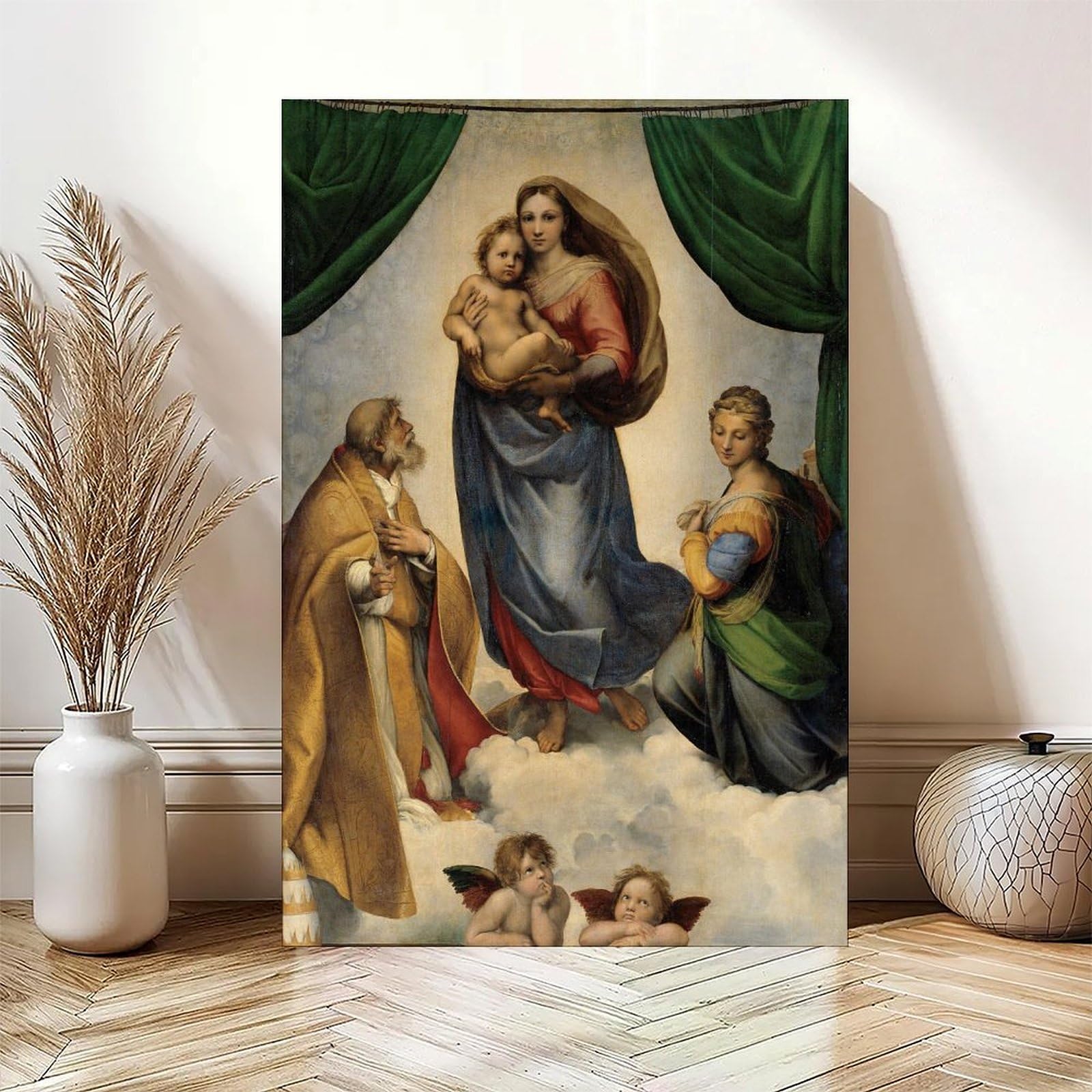 WCYB Raffaello Sanzio Poster "The Sistine Madonna" von Raffaello Sanzio, Kunstdruck, Rahmen, 40,6 x 61 cm (L x B)