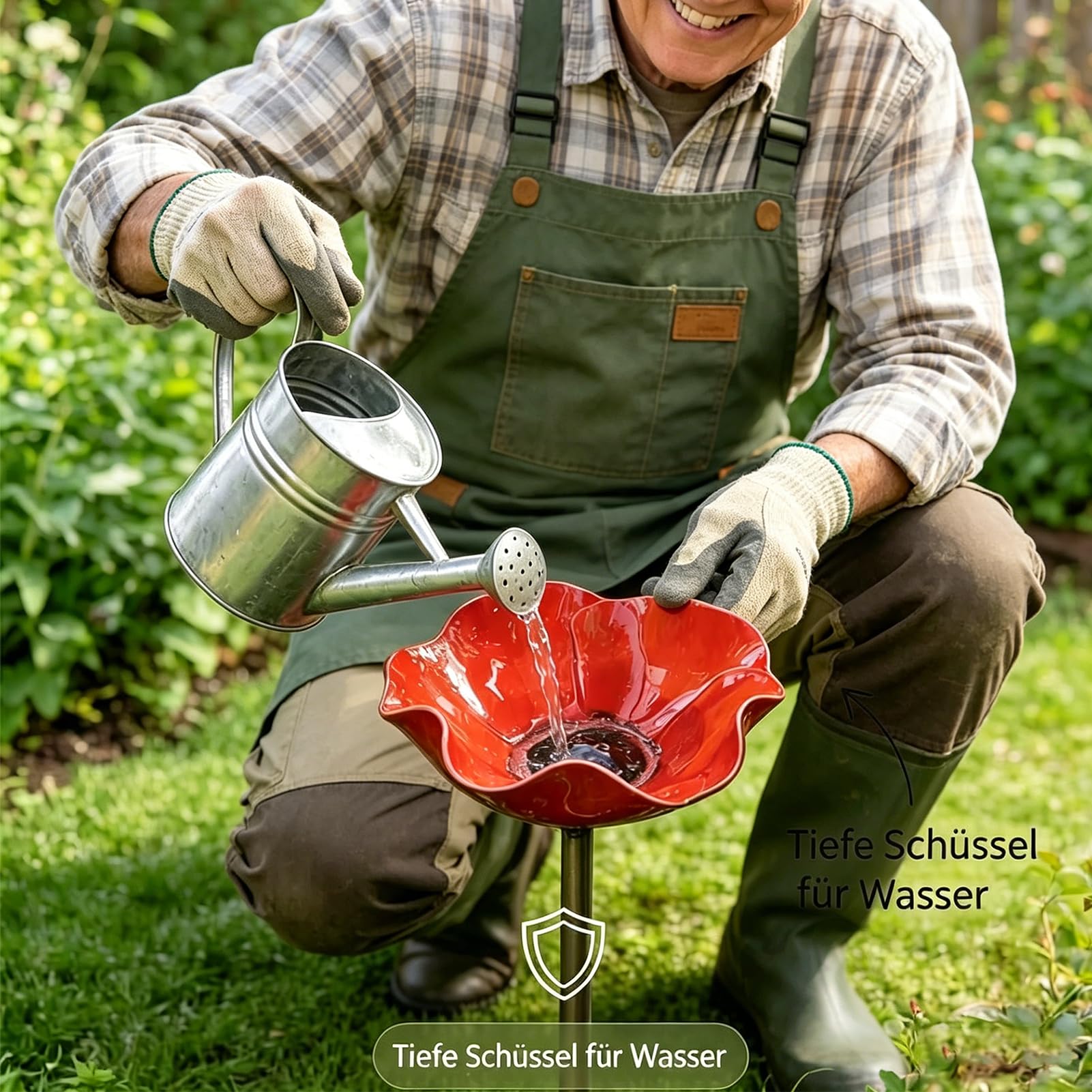 2026 Neu Bienentränke für den Garten, 65 cm Metall-Blumen-Gartenstecker Vogeltränke, Insektentränke Gartenfiguren & Gartenstatuen Gartendeko für Draußen (#A-4PCS)