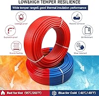 Vista 5 de Tubería PEX de 1/2 pulgada, 100 pies, 2 rollos, tubería PEX EVOH Pex-B, sin barrera de oxígeno, duradero, a prueba de fugas, flexible para líneas