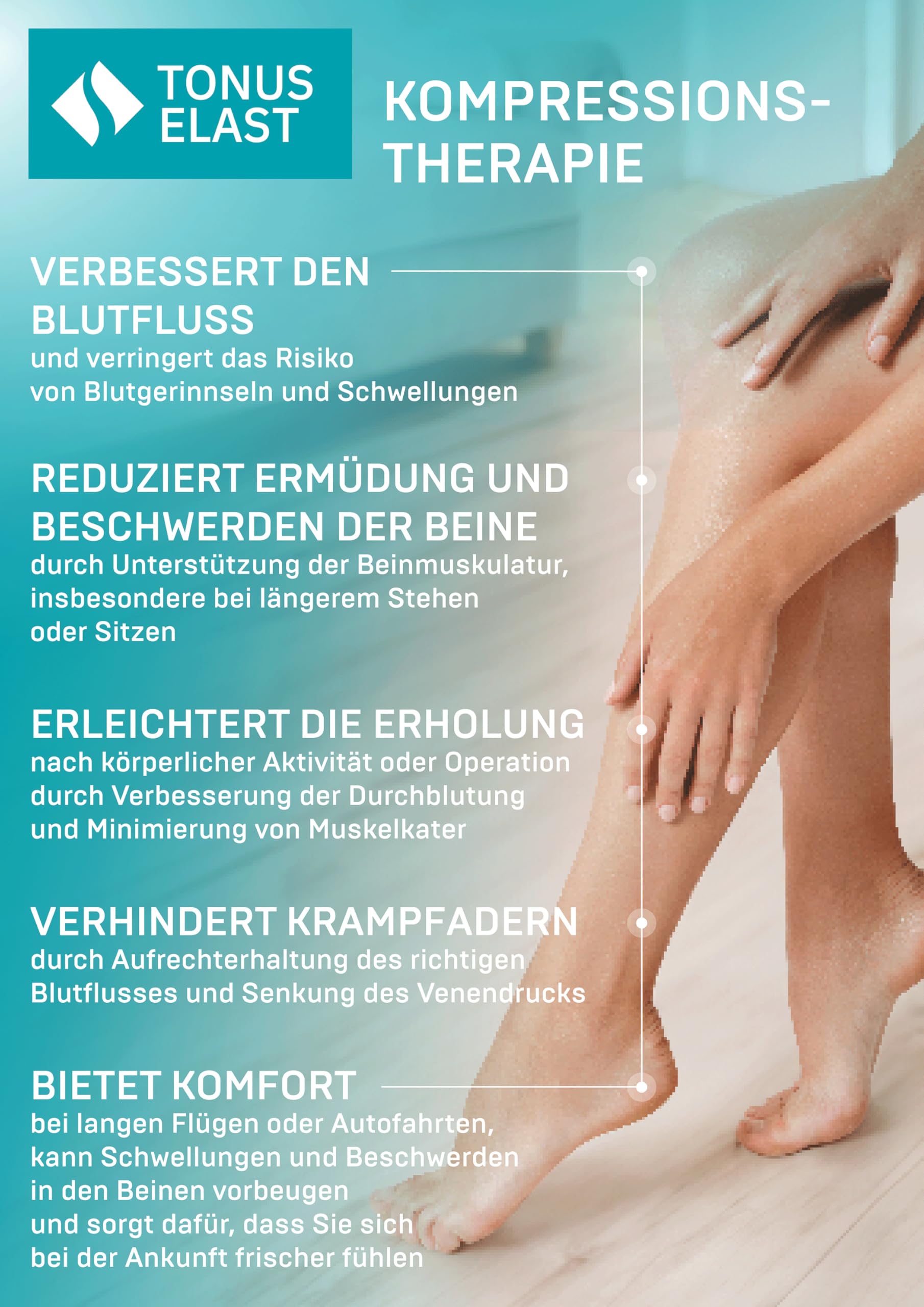 TONUS ELAST 23-32 mmHg Kompressionsstrümpfe | Geschlossene Zehen, KKL2 Stützstrümpfe für Damen & Herren, Medizinische Thrombosestrümpfe, Klasse 2 bei Krampfadern