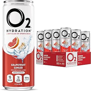 O2 Grapefruit Ginger Post Workout Recovery Drink - Caffeinated Electrolyte Drink for Daily Hydration