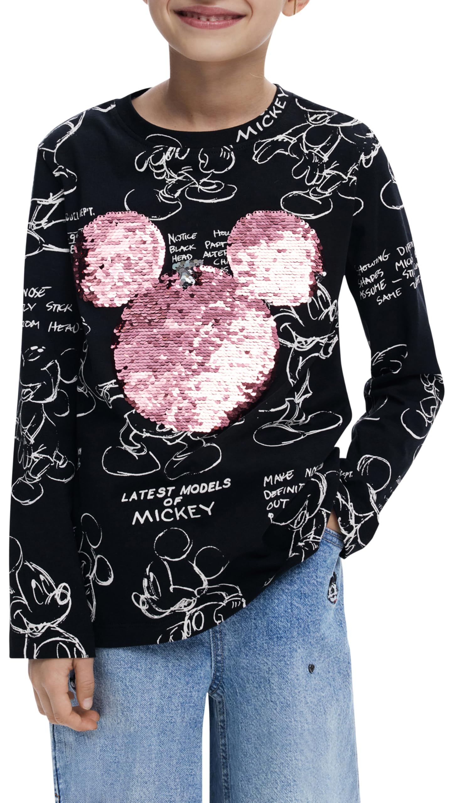 Desigual TS_Mickey Sequins, 2000 Negro, 9/10