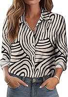 Vista 20 de Zeagoo Camisas con botones para mujer elegantes con estampado floral de manga larga blusa casual de negocios tops de trabajo
