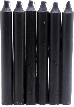 Govinda - Taper Candle 6 Inch - Black- Pack of 36